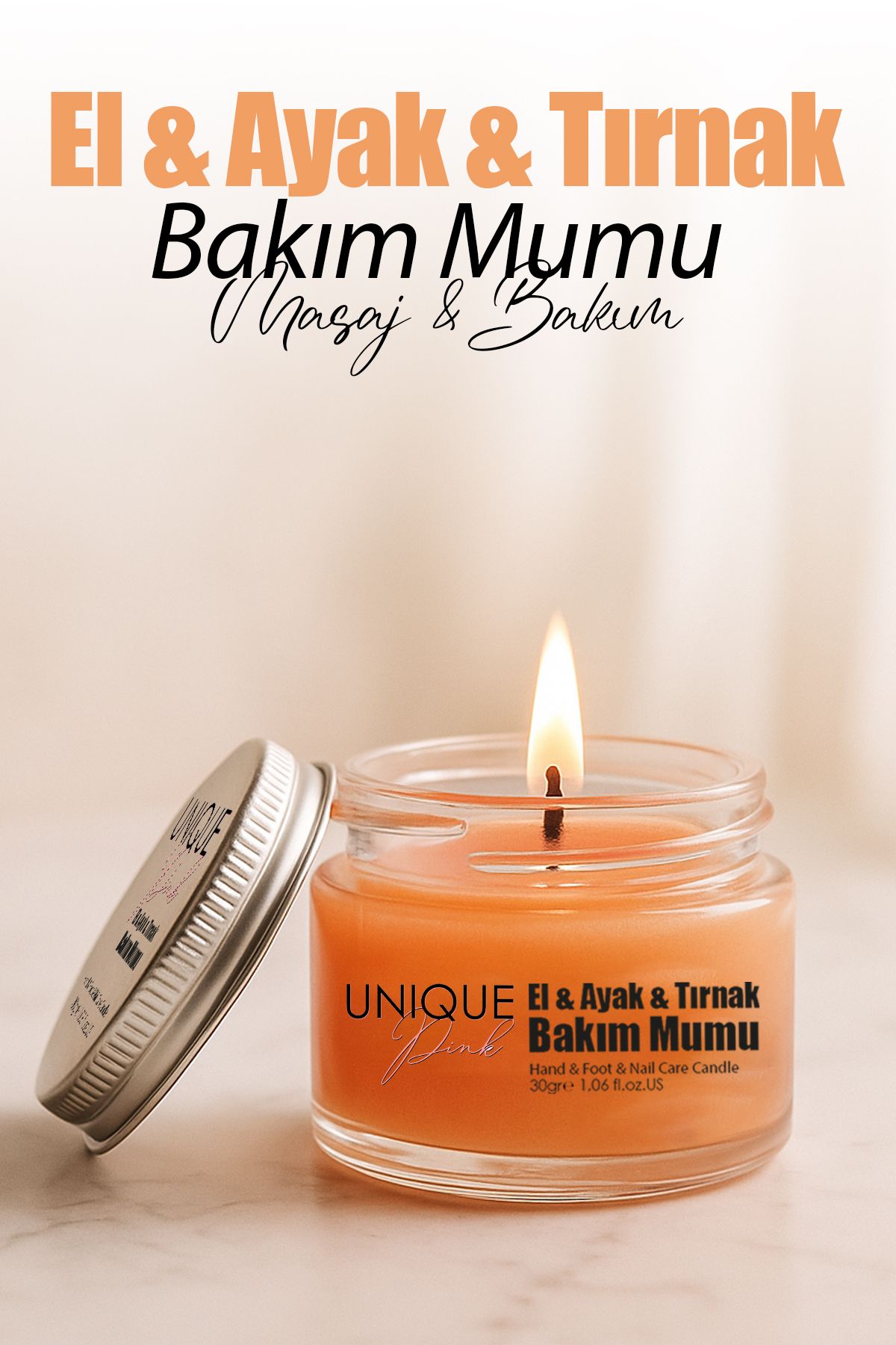 Unique Pink Doğal Çatlaklara Karşı Etkili - Nemlendirici & Yumuşatıcı El - Ayak -tırnak Bakım Ve Masaj Mumu 30gr