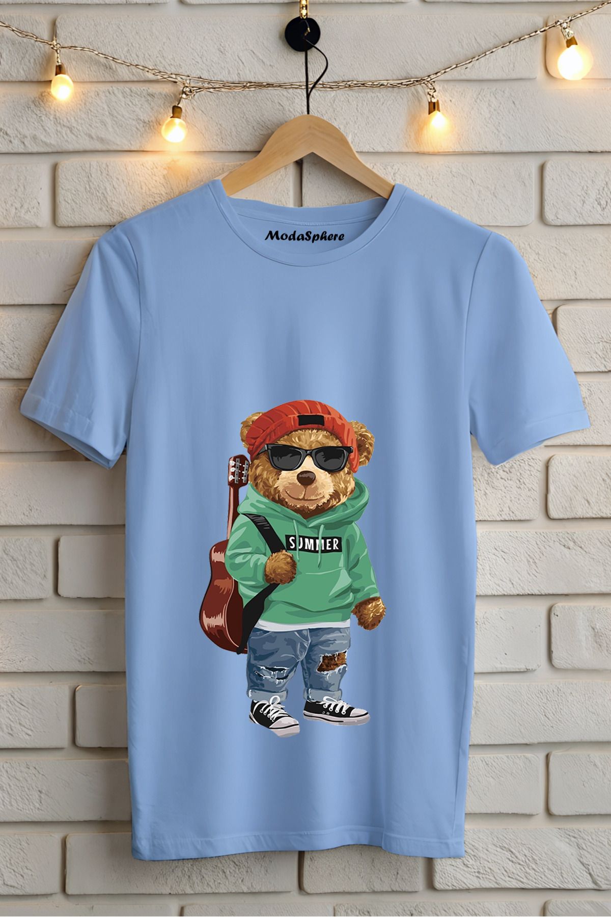 ModaSphere Baskılı Unisex Oversize Tişört Battal Boy