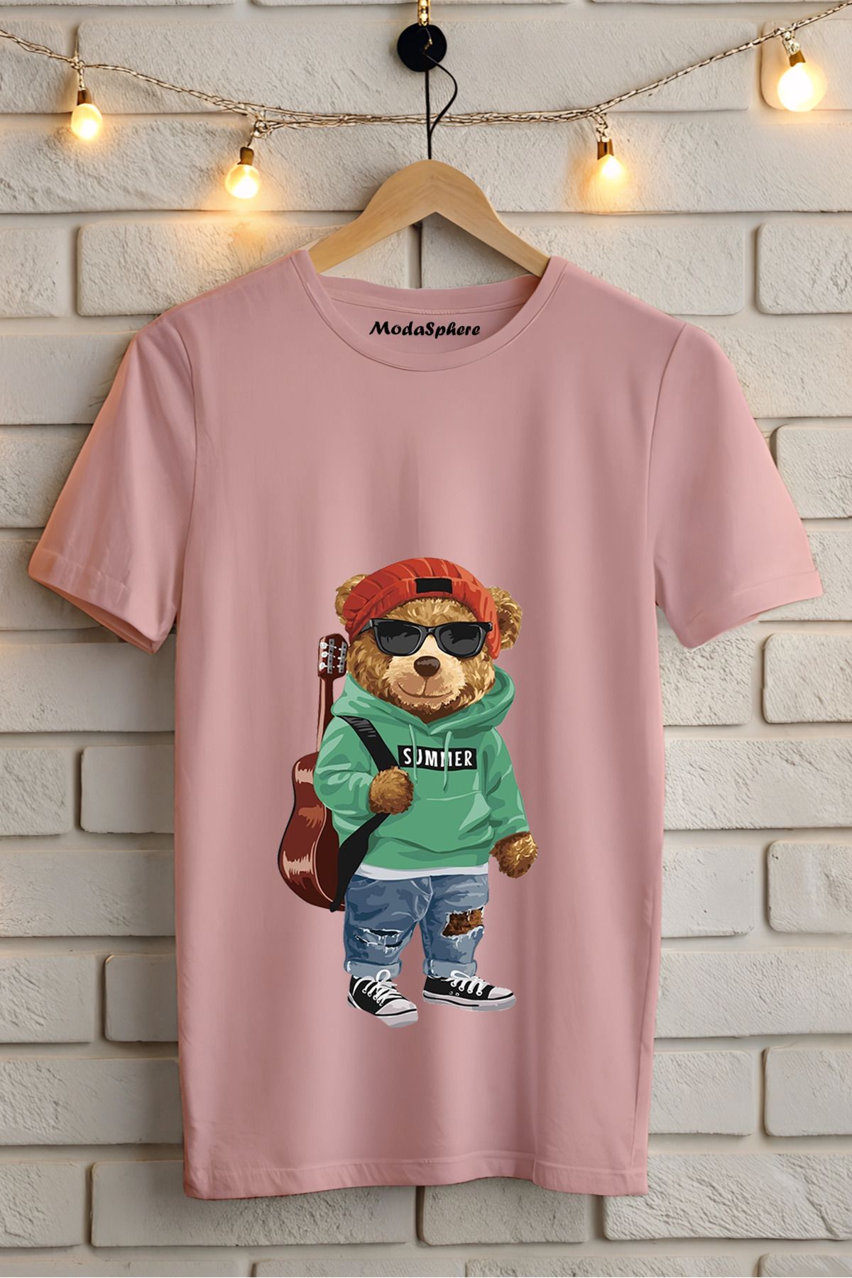 ModaSphere Baskılı Unisex Oversize Tişört Battal Boy