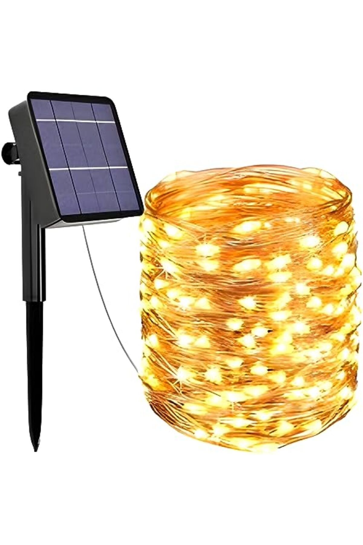 ShopZum Solar Güneş Enerjili Gün Işığı,100 Led, 12 Metre,8 Modlu, Led Bahçe, Veranda, Avlu, Balkon, Havuz K
