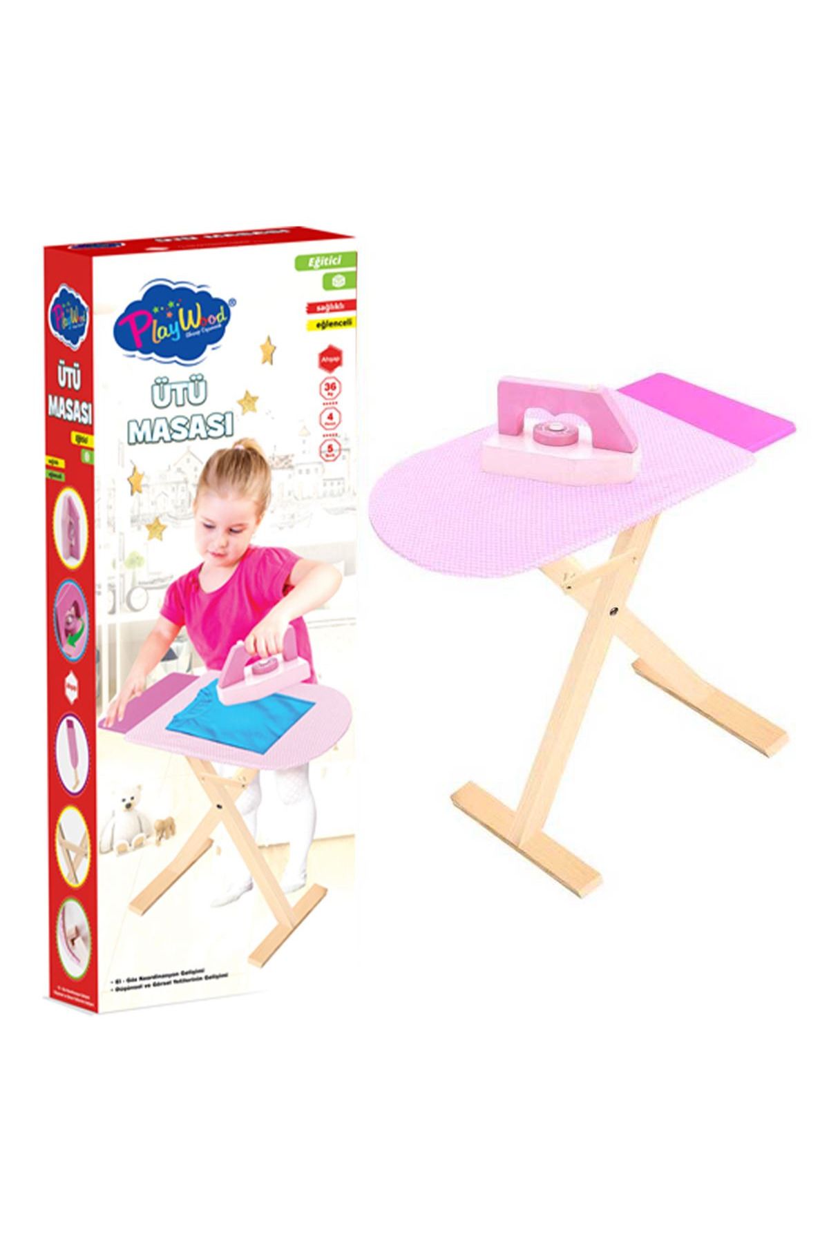 Play Wood AHŞAP ÜTÜ MASASI SETİ İRONİNG BOARD 3 PARÇA 36M+