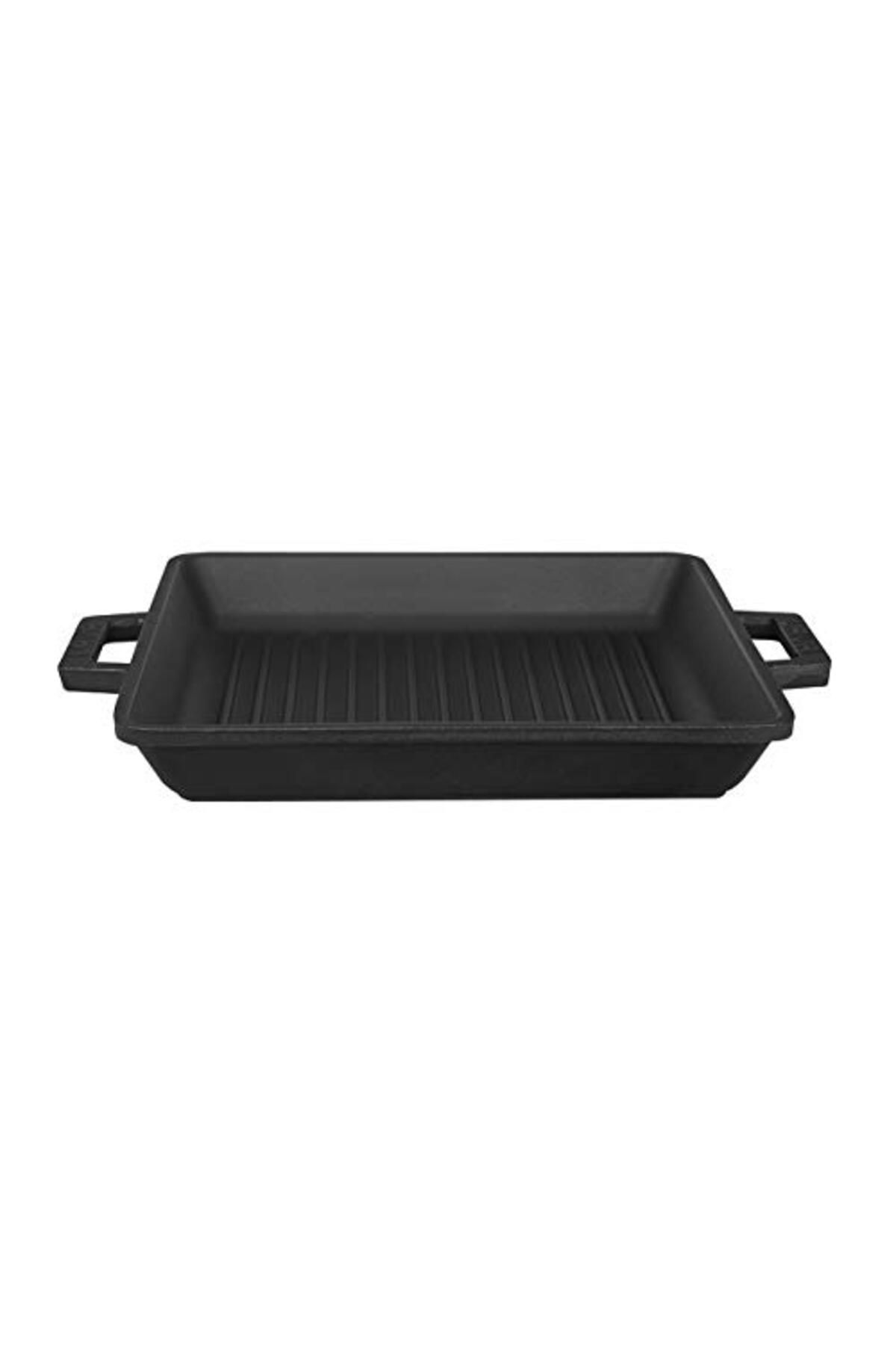 ShopZum Lava Döküm Izgara Tava, 26 Cm, Metal Kulplu