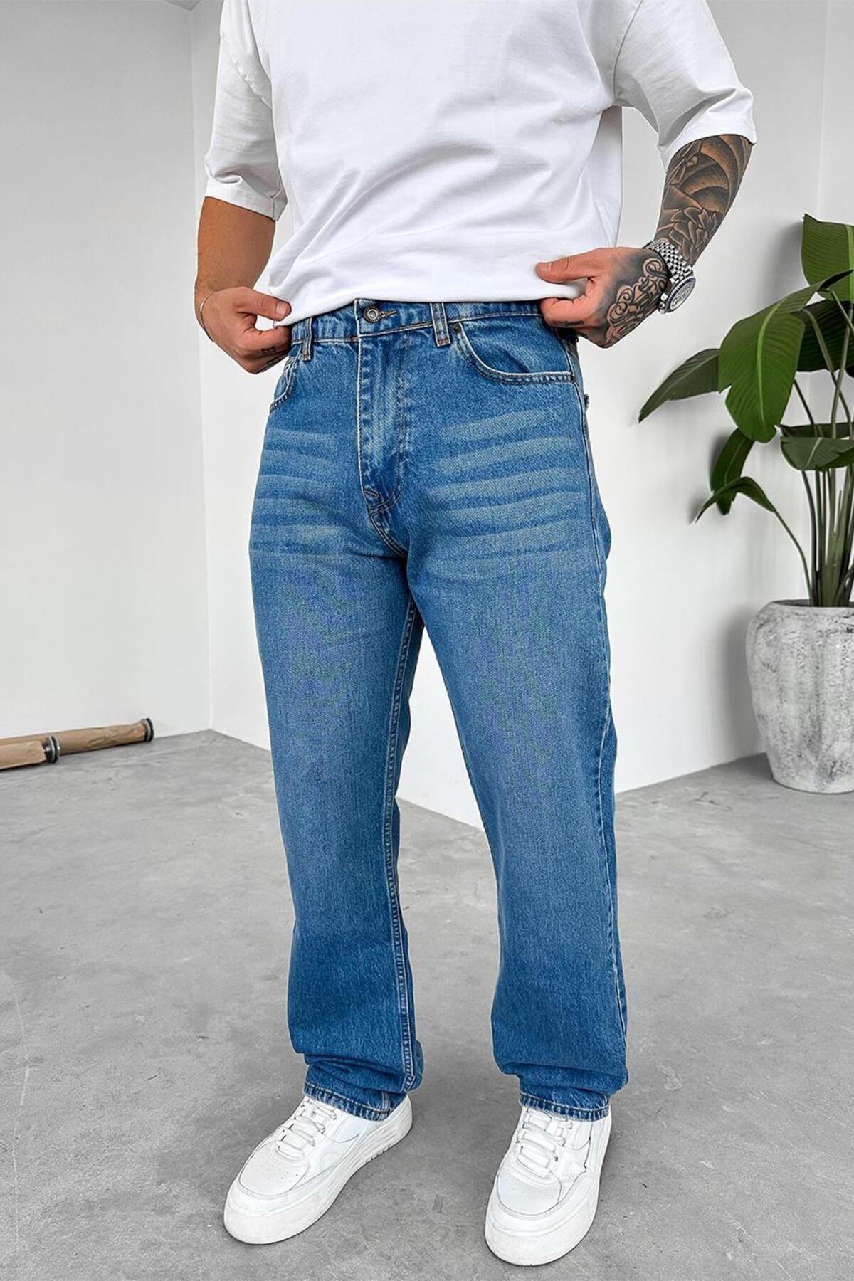 HAFKAGİYİM Koyu Mavi Soft Degrade Premium Baggy Pantolon