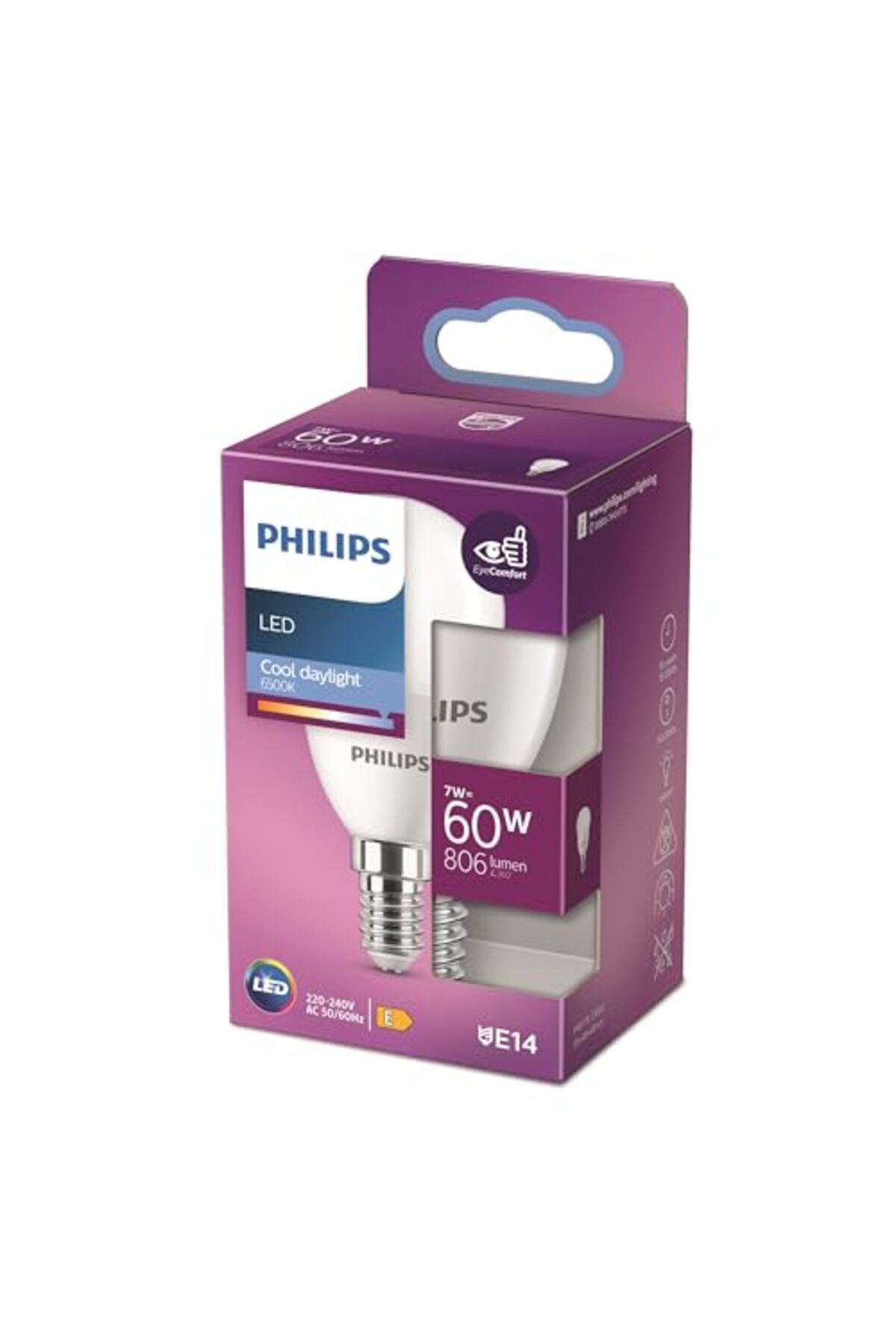 ShopZum Led 60W P48 E14 Beyaz Işık Dim Edilmez Ampul