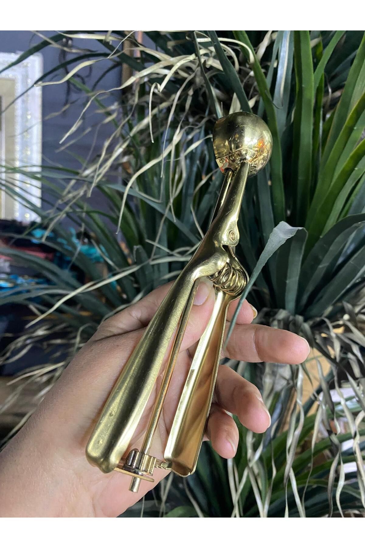 elif aksesuar Metal Çek Bırak Dondurma Kaşığı Gold