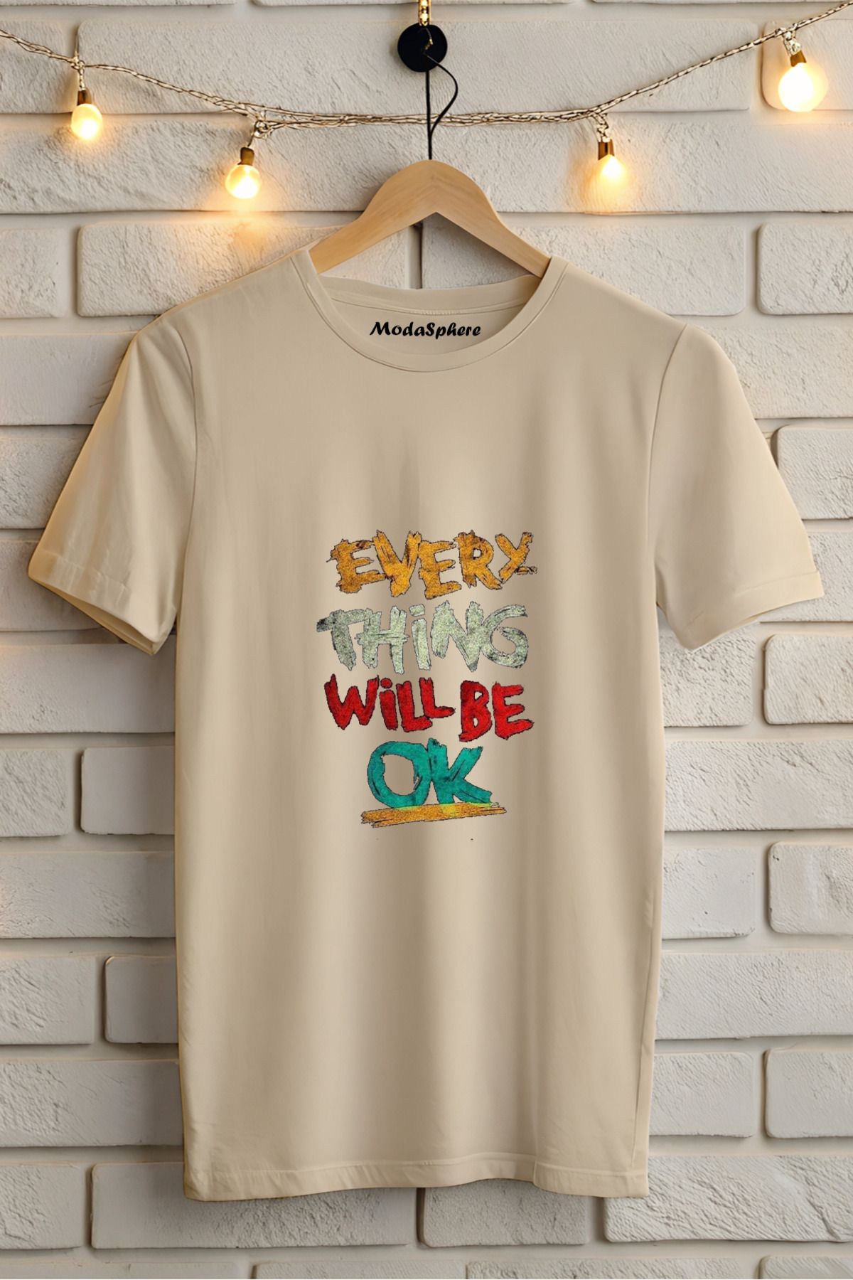 ModaSphere Baskılı Unisex Oversize Tişört Battal Boy