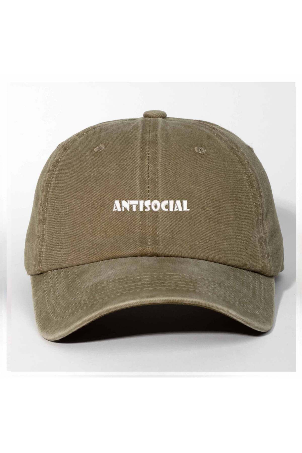 Braver Collection Antisocial Nakışlı Yıkamalı Şapka