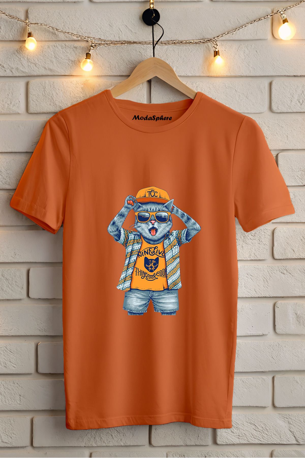 ModaSphere Baskılı Unisex Oversize Tişört Battal Boy