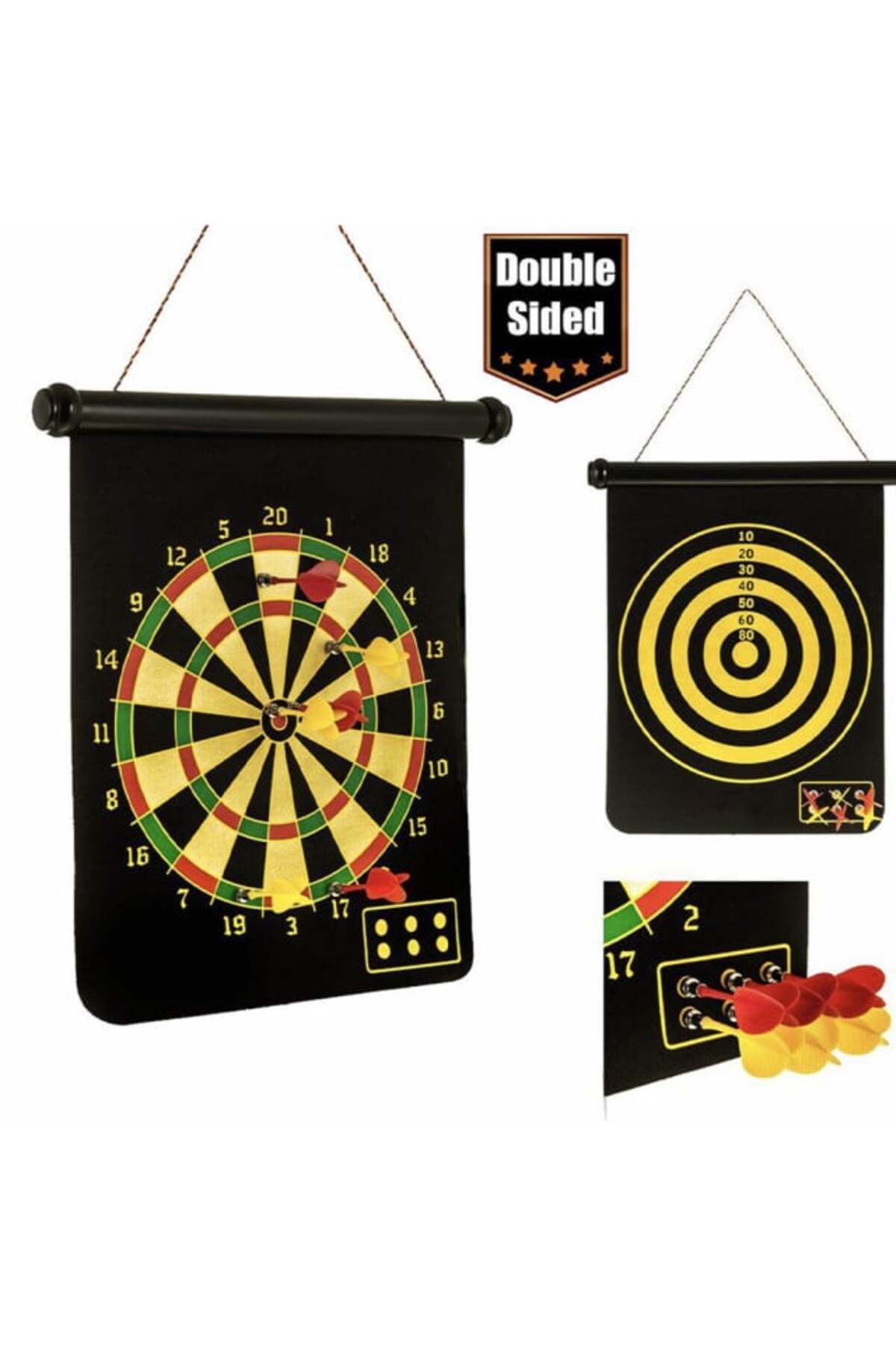 PUFO-2-in-1 Magnetic Dart Board For Children And Adults, With 6 Darts Included 4