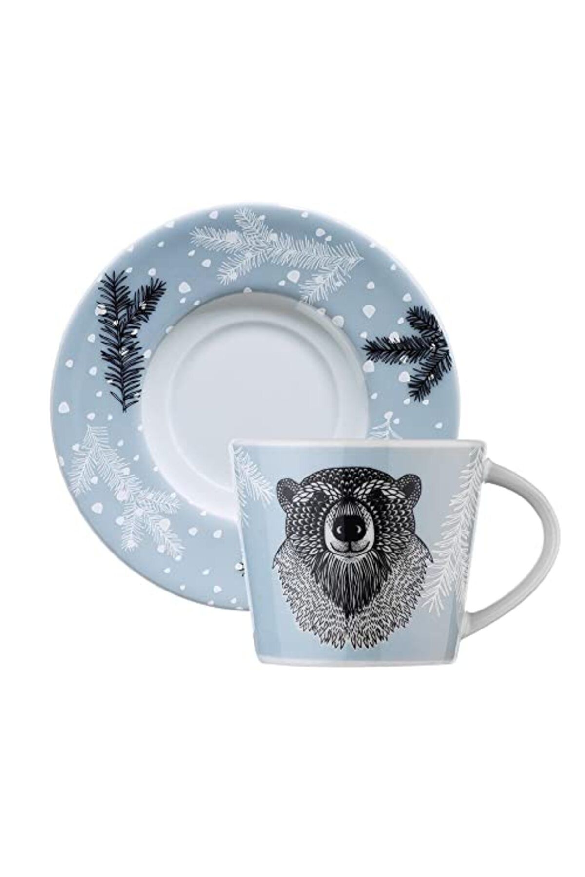 ShopZum Porselen Snowy 4 Parça 2 Kişilik Kahve Takımı, 100 Ml