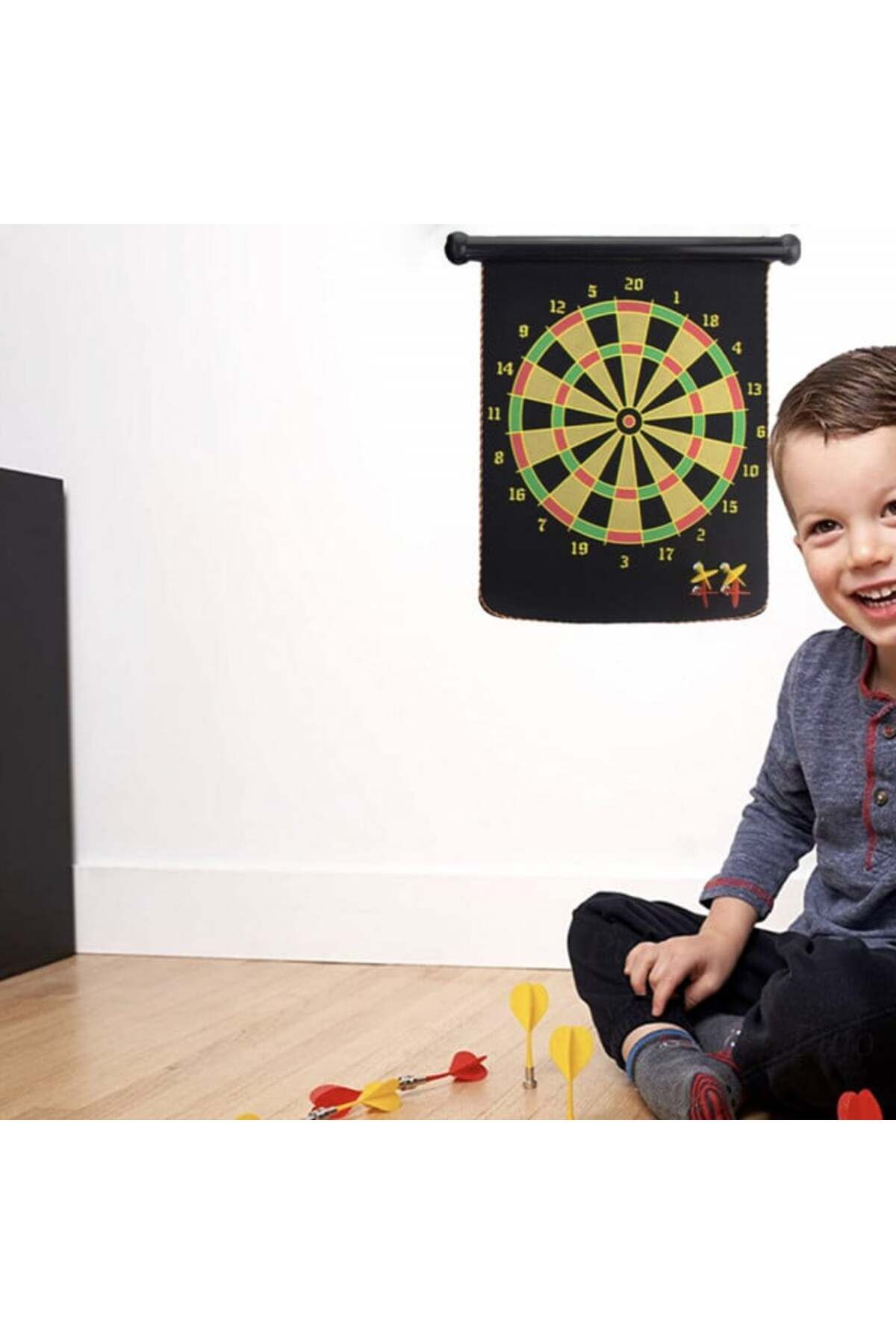 PUFO-2-in-1 Magnetic Dart Board For Children And Adults, With 6 Darts Included 8