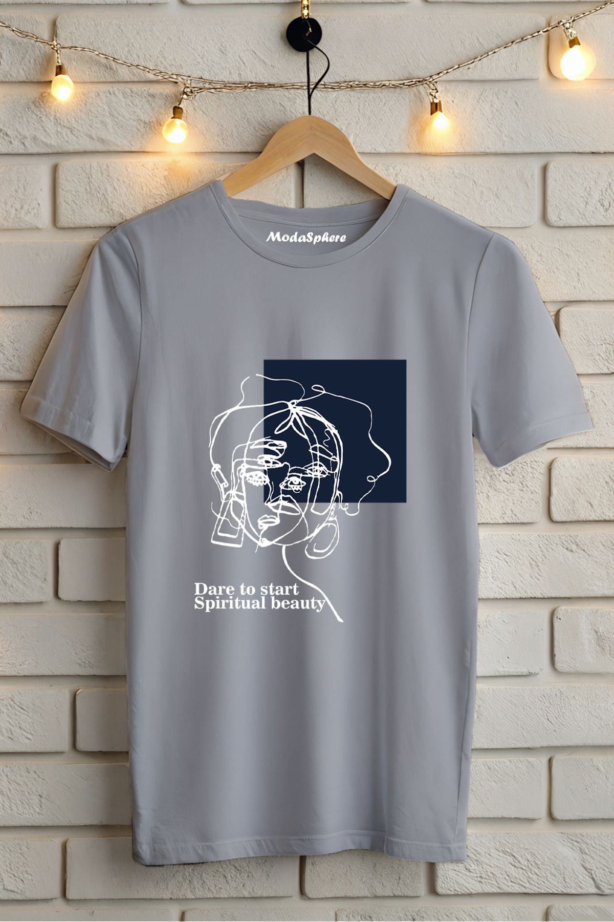 ModaSphere Baskılı Unisex Oversize Tişört Battal Boy