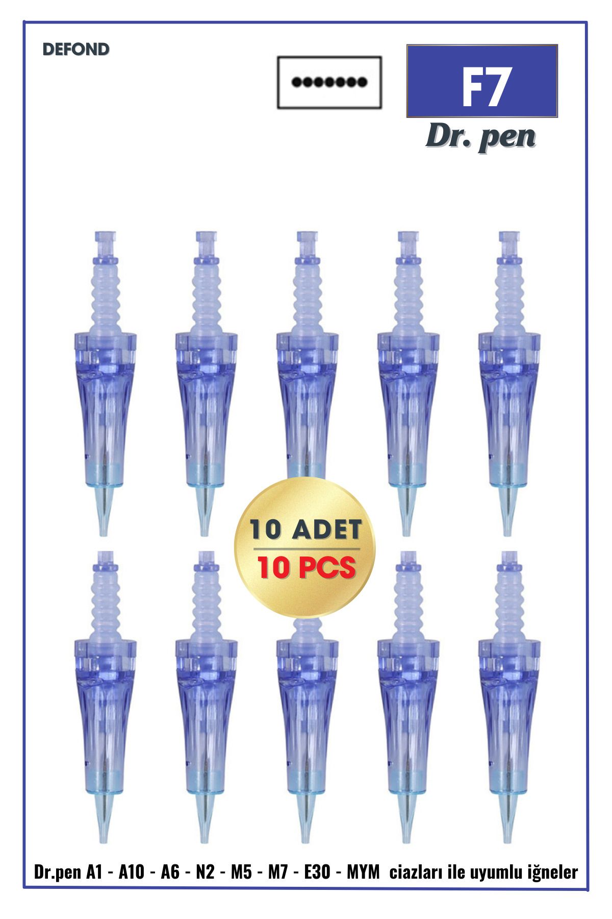 DEFOND Dr pen A6-A10-A1-N2-M5-M7-E30-MYM uyumlu iğneleri 10 Adet
