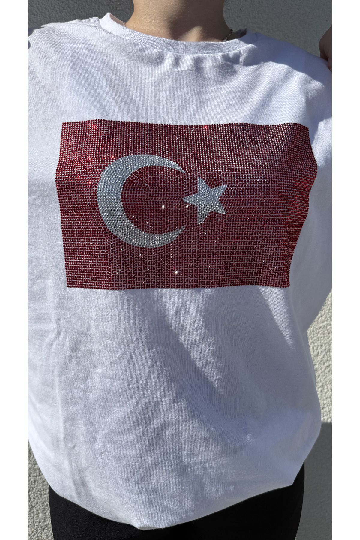 PIRILTISHOP Türk Bayrağı Desenli Tshirt