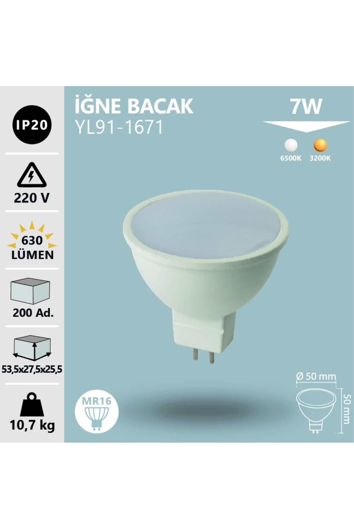 Noas 7w Mr16 Led Çanak Ampul Beyaz