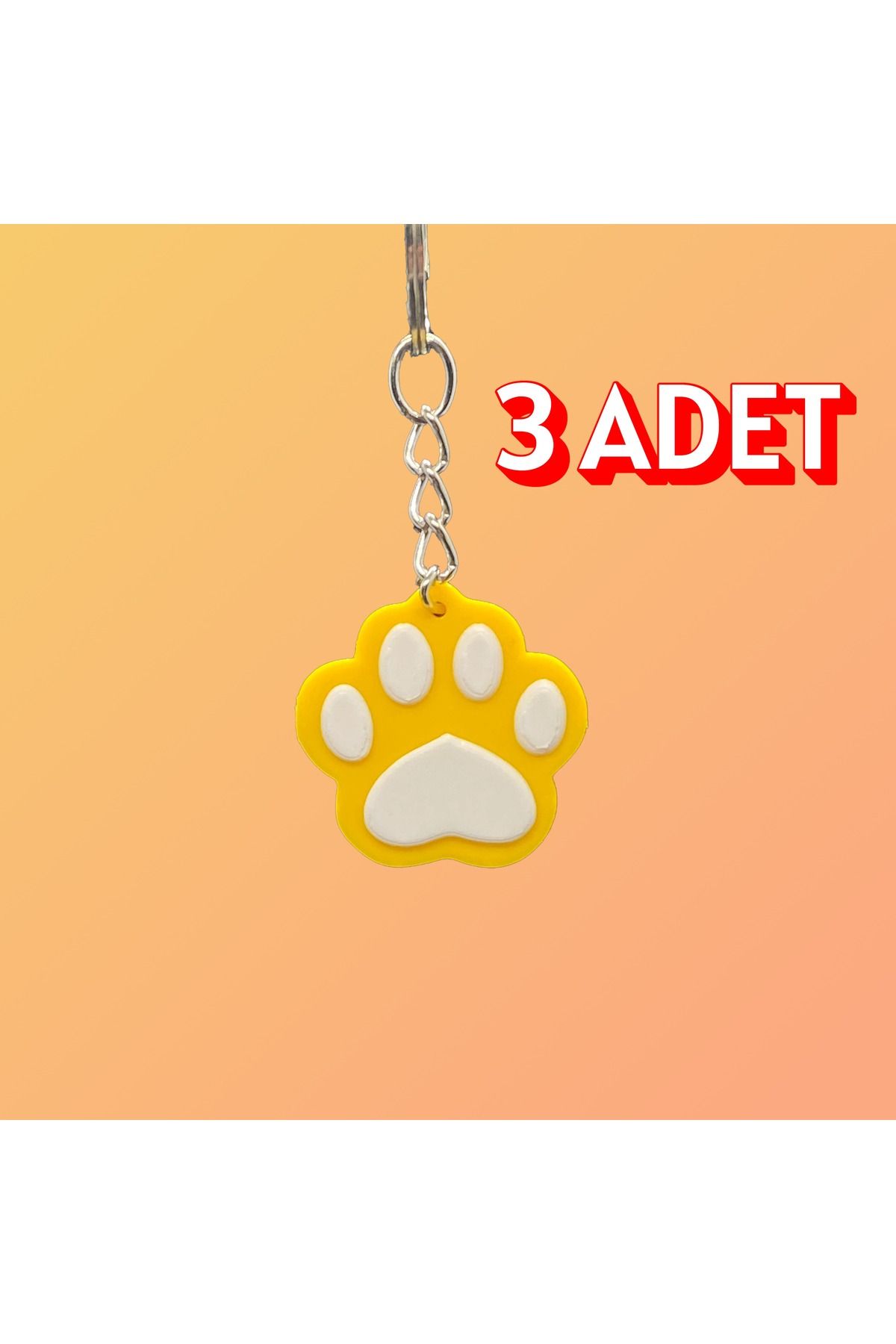 PUREYSMA Kedi Patisi Anahtarlık – Tek Sipariş 3 Adet Aynı Renk – Sevimli ve Dayanıklı Tasarım