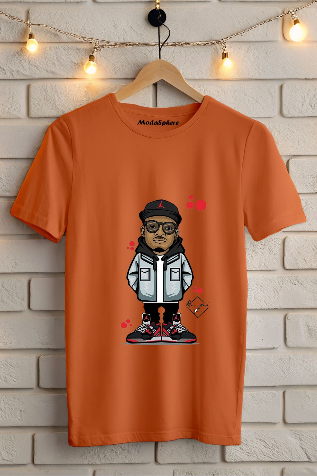 ModaSphere Baskılı Unisex Oversize Tişört Battal Boy