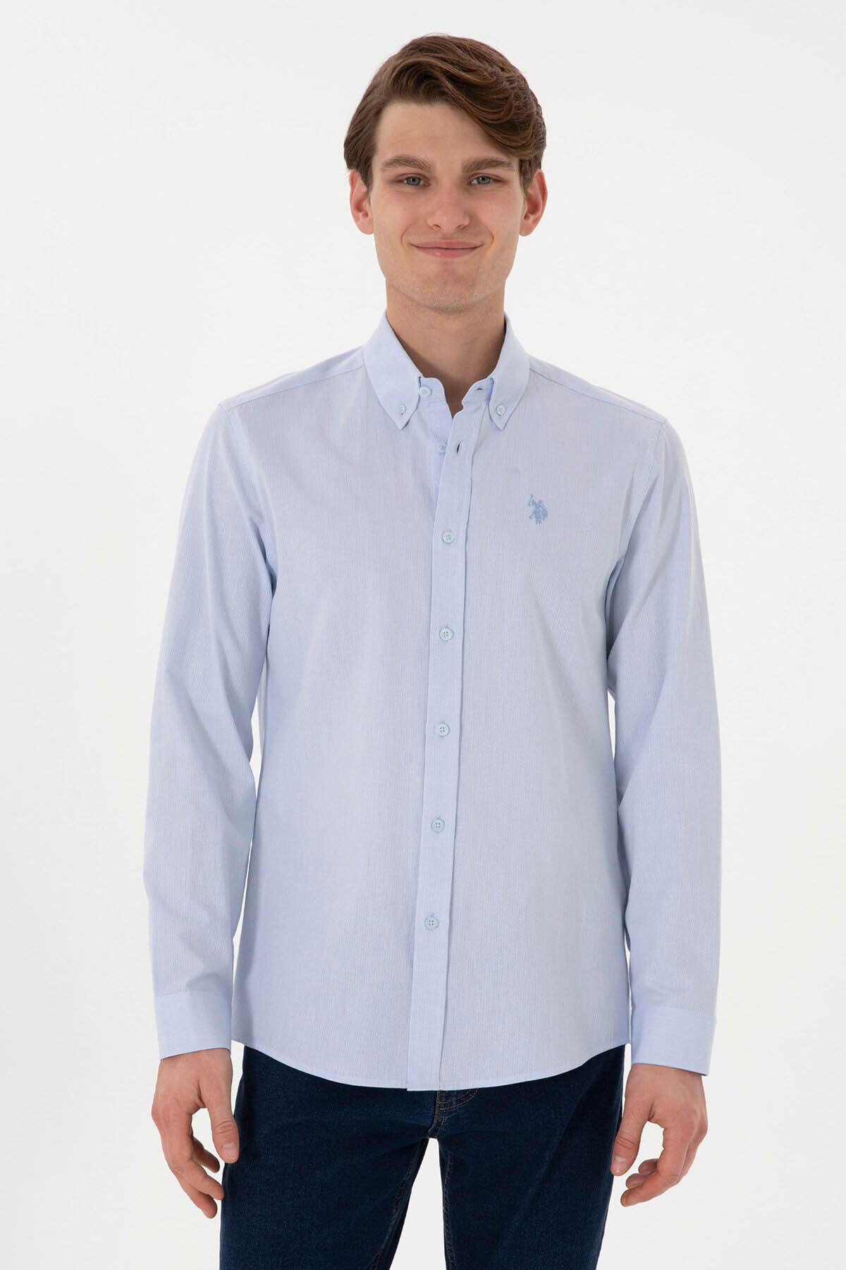 U.S. Polo Assn. Gırpe Açık Mavi Erkek Gömlek 2103112 — آبی 5003263410