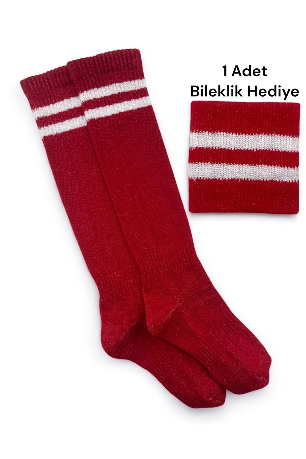 Çorabistaan 2 Çift Çok Renkli Çemberli Unisex Kız Erkek Çocuk Futbol Halı Saha Maç Çorabı Tozluk Spor Taraftar
