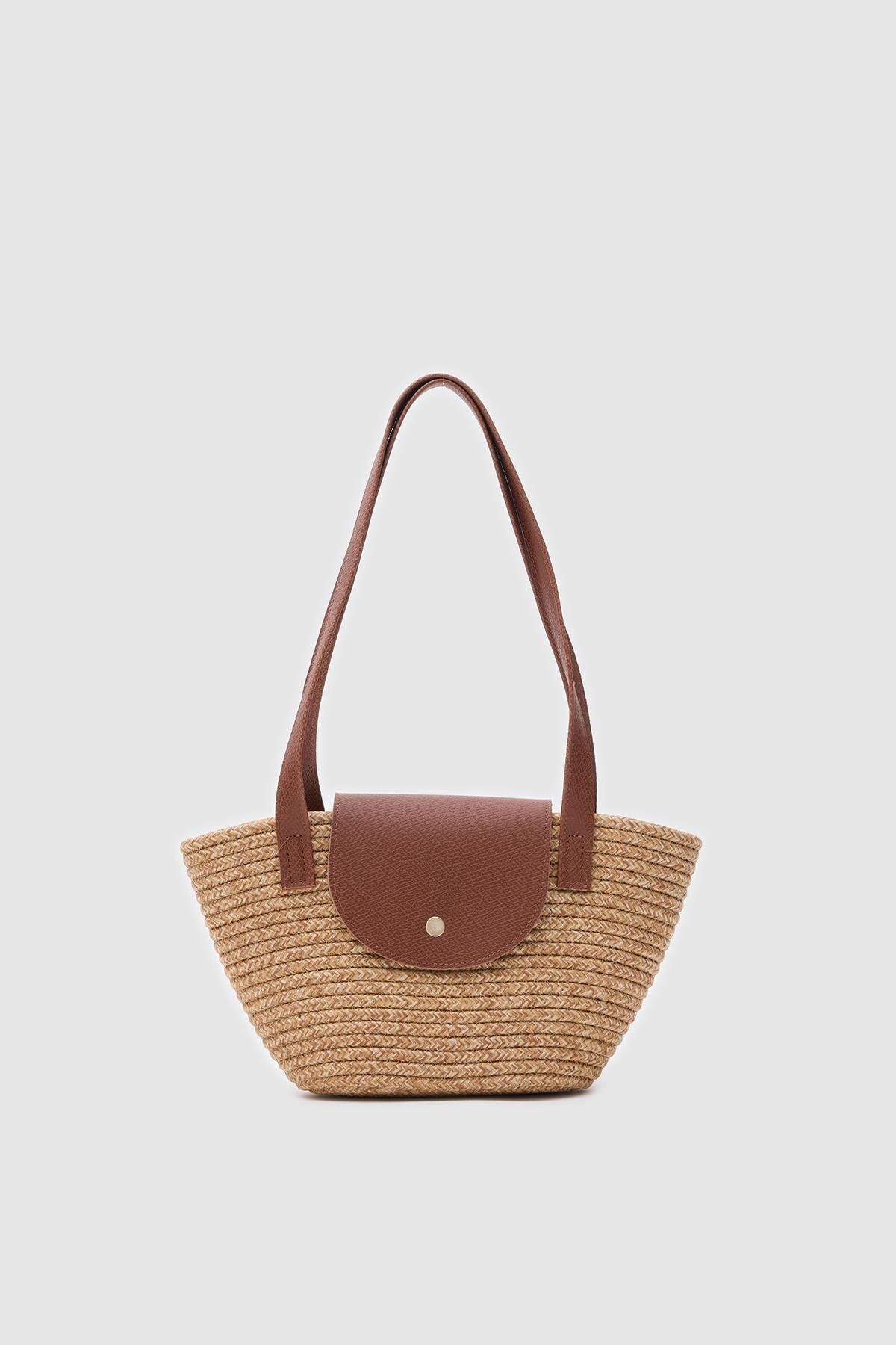 Vina Bag Monaco Vizon Handmade Hasır Omuz Çantası