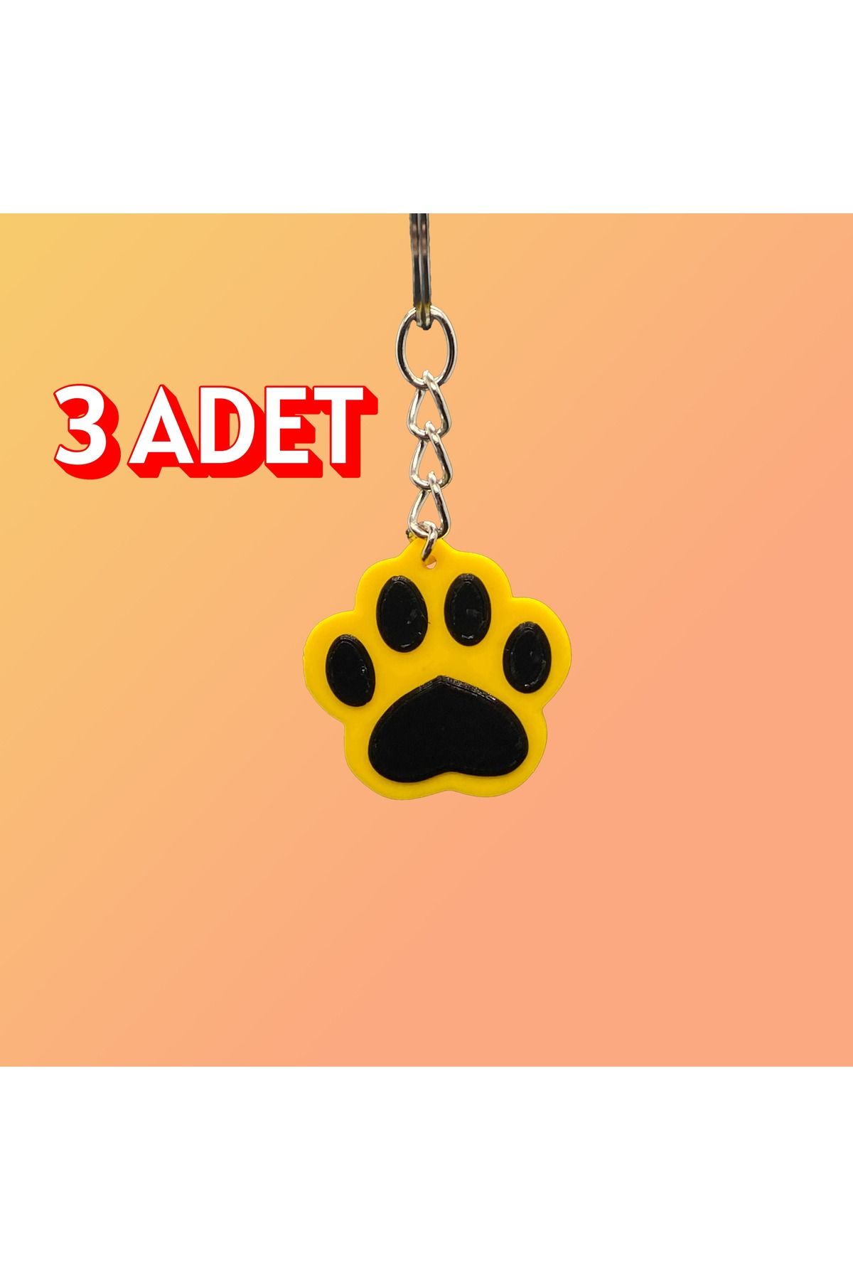 PUREYSMA Kedi Patisi Anahtarlık – Tek Sipariş 3 Adet Aynı Renk – Sevimli ve Dayanıklı Tasarım