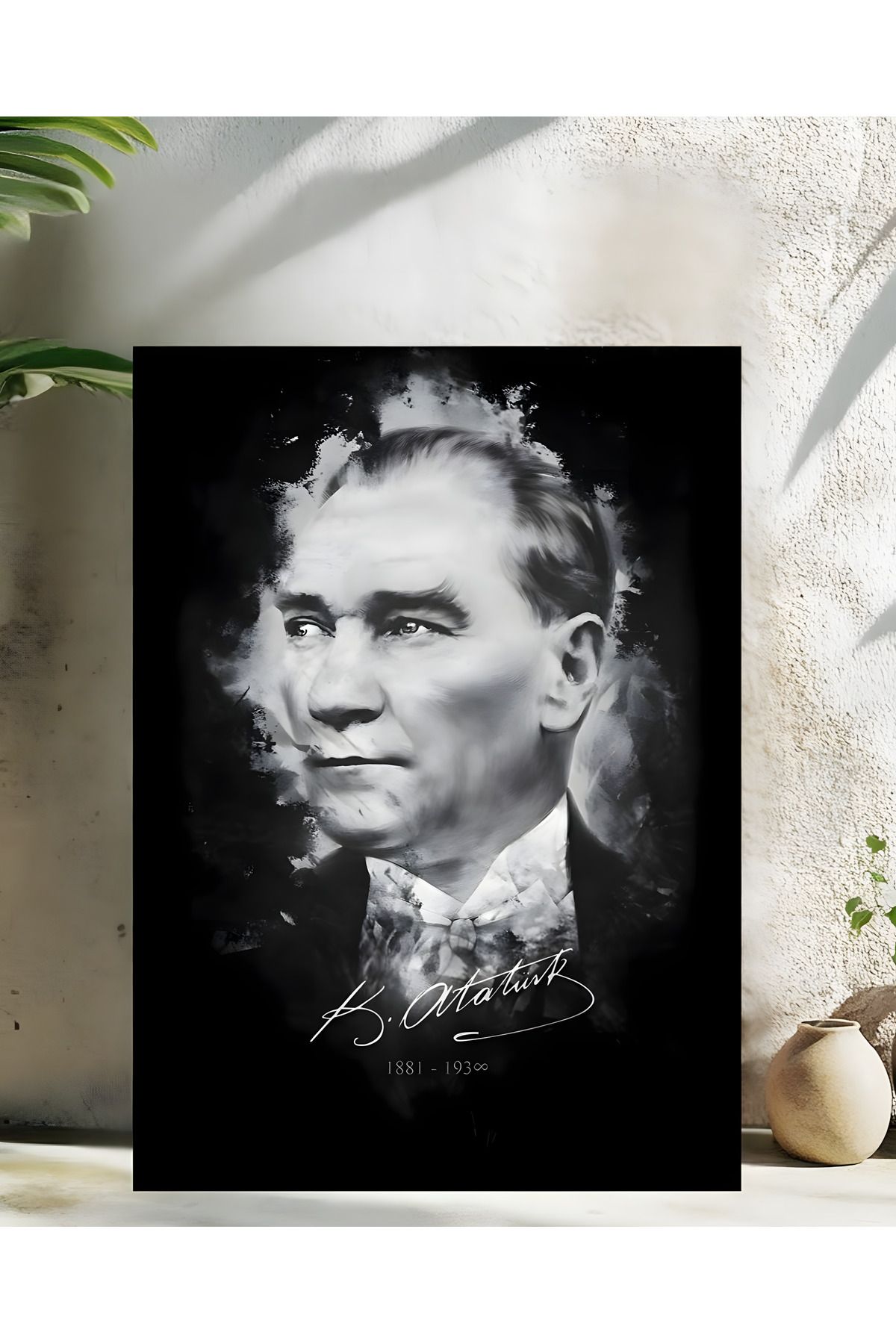 Levhane Mustafa Kemal Atatürk Metal Tablo - Modern & Klasik Portre Tasarımı - 1 mm Alüminyum - UltraHD Baskı