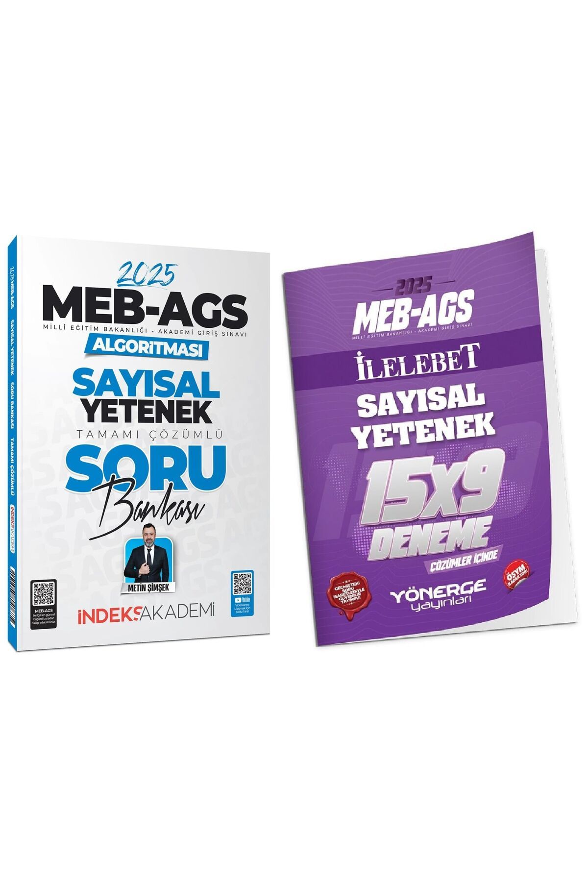 İndeks Akademi İndeks + Yönerge 2025 MEB-AGS Algoritması Sayısal Yetenek Soru Bankası + 9 Deneme 2 li Set - Metin Ş