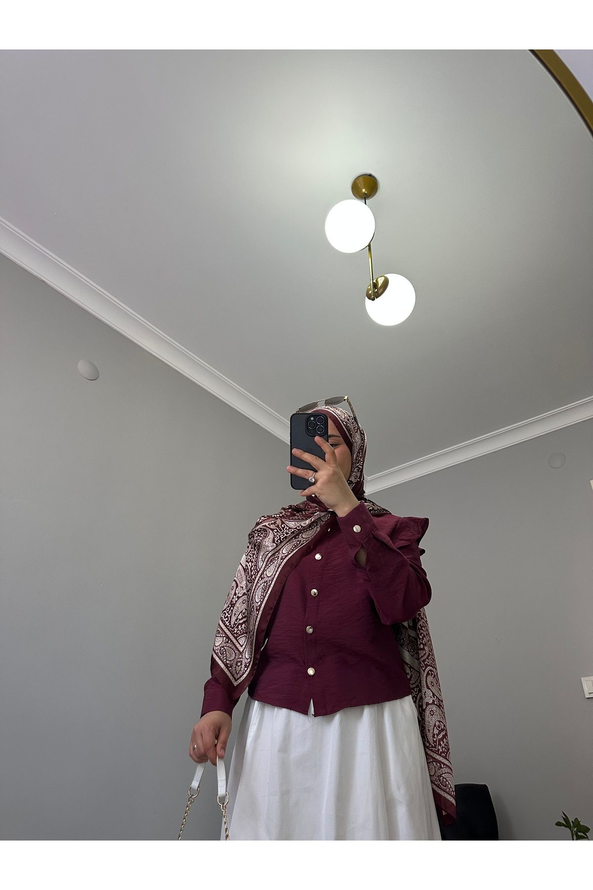 GOFRE POPLİN JAKAR OMZU FIRFIRLI GÖMLEK