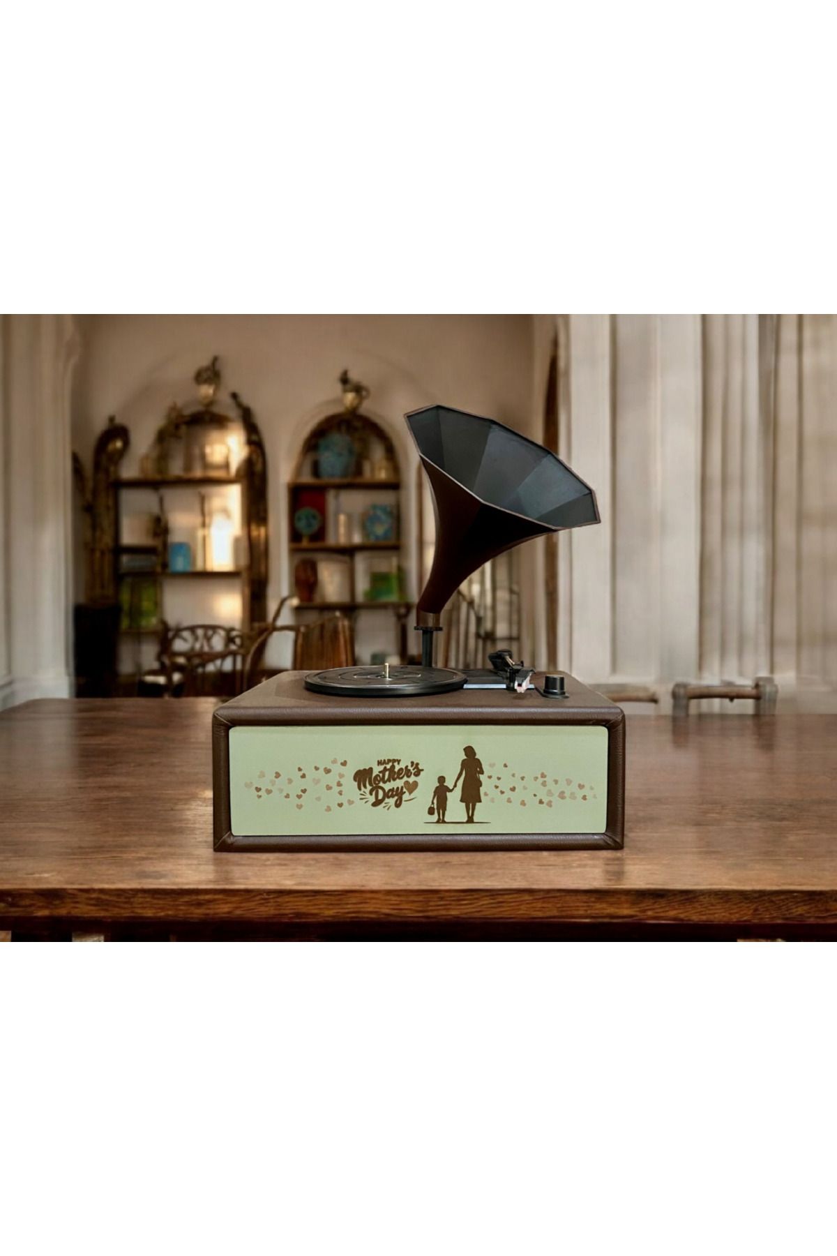 decolab Nostaljik Gramofon Plakçalar – 33/45/78 RPM, Tüm Plakları Çalan Şık Tasarım\