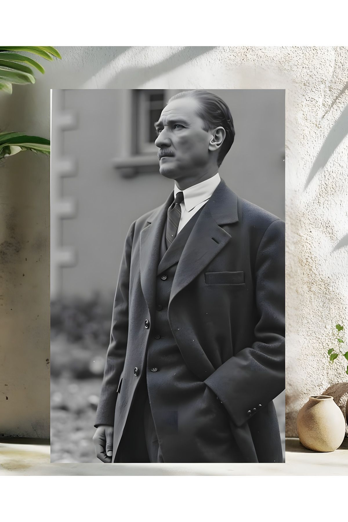 Levhane Mustafa Kemal Atatürk Metal Tablo - Modern & Klasik Portre Tasarımı - 1 mm Alüminyum - UltraHD Baskı