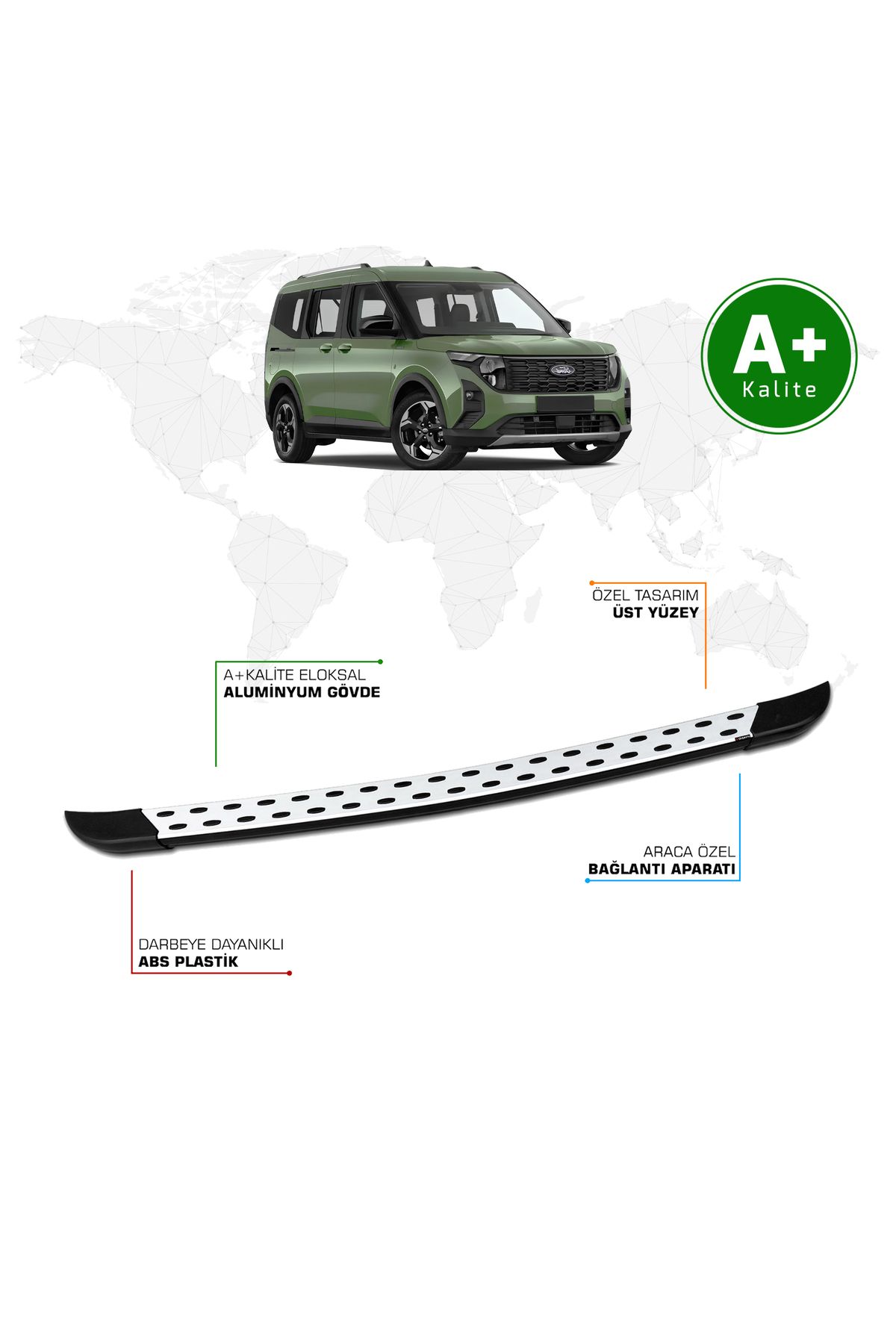 FA OTOMOTİV Ford Courier Arka Basamak 2024 Model ve Sonrası TrimLine