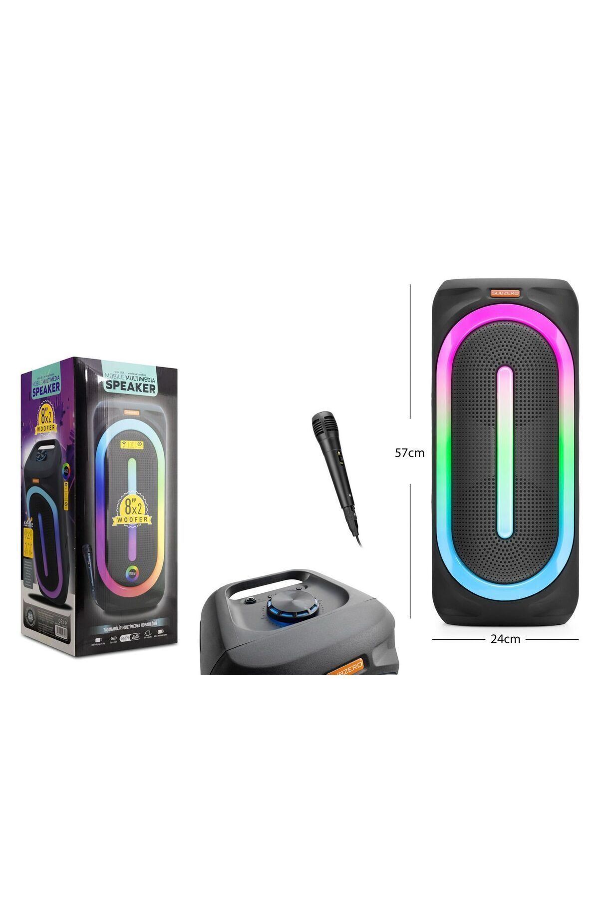 collazer Bluetooth Hoparlör Wr195 Rgb Bluetooth/usb/sd (TWS ÖZELLİĞİ) Müzik Kutusu