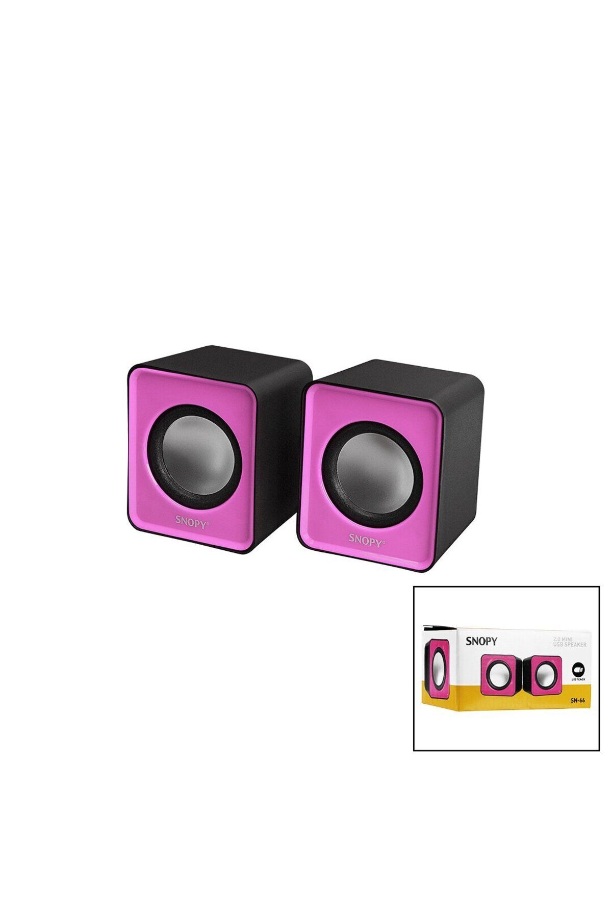 POEBGO FAMİLY'S SNOPY SN-66 PEMBE USB 2.0 MULTİMEDYA 1+1 HOPARLÖR SPEAKER SET 6W (5162)