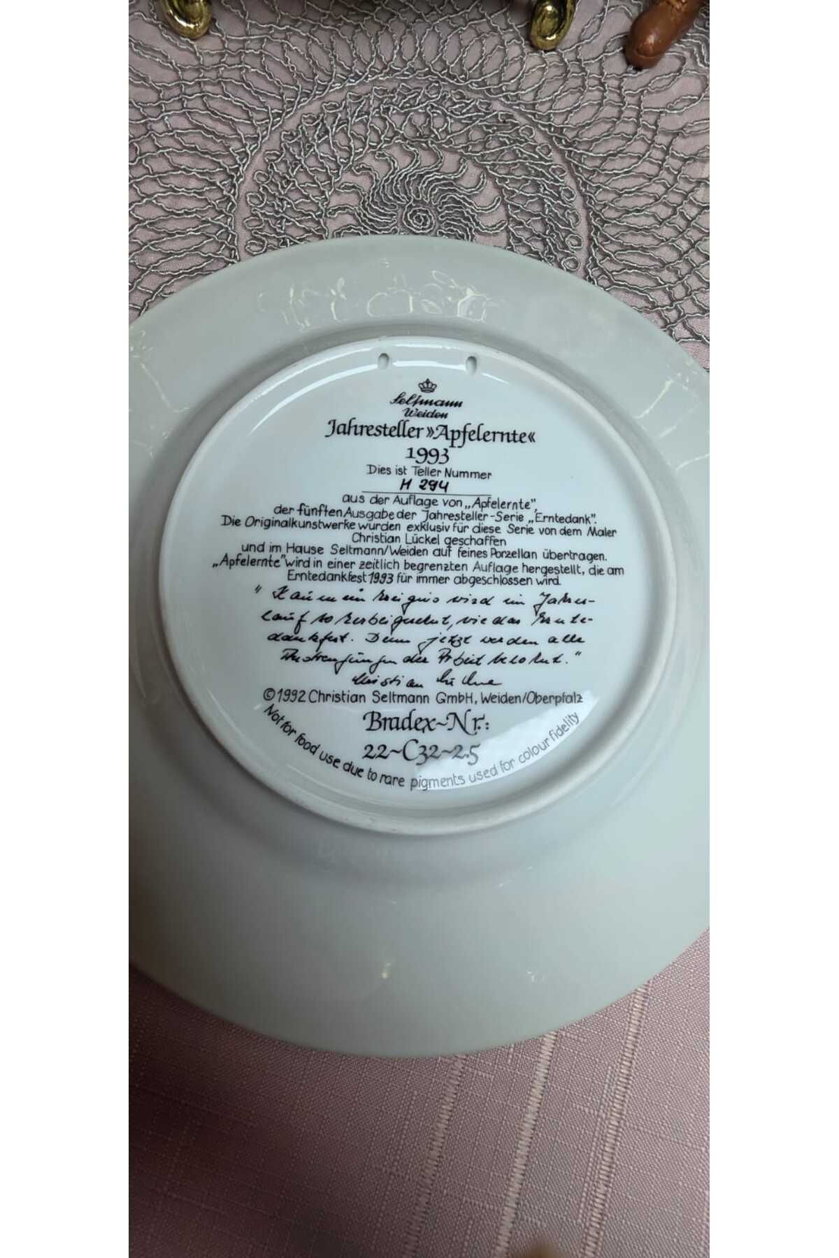 SELTMANN Porselen Köy Hayatı Temalı Duvar Tabagı 25 cm