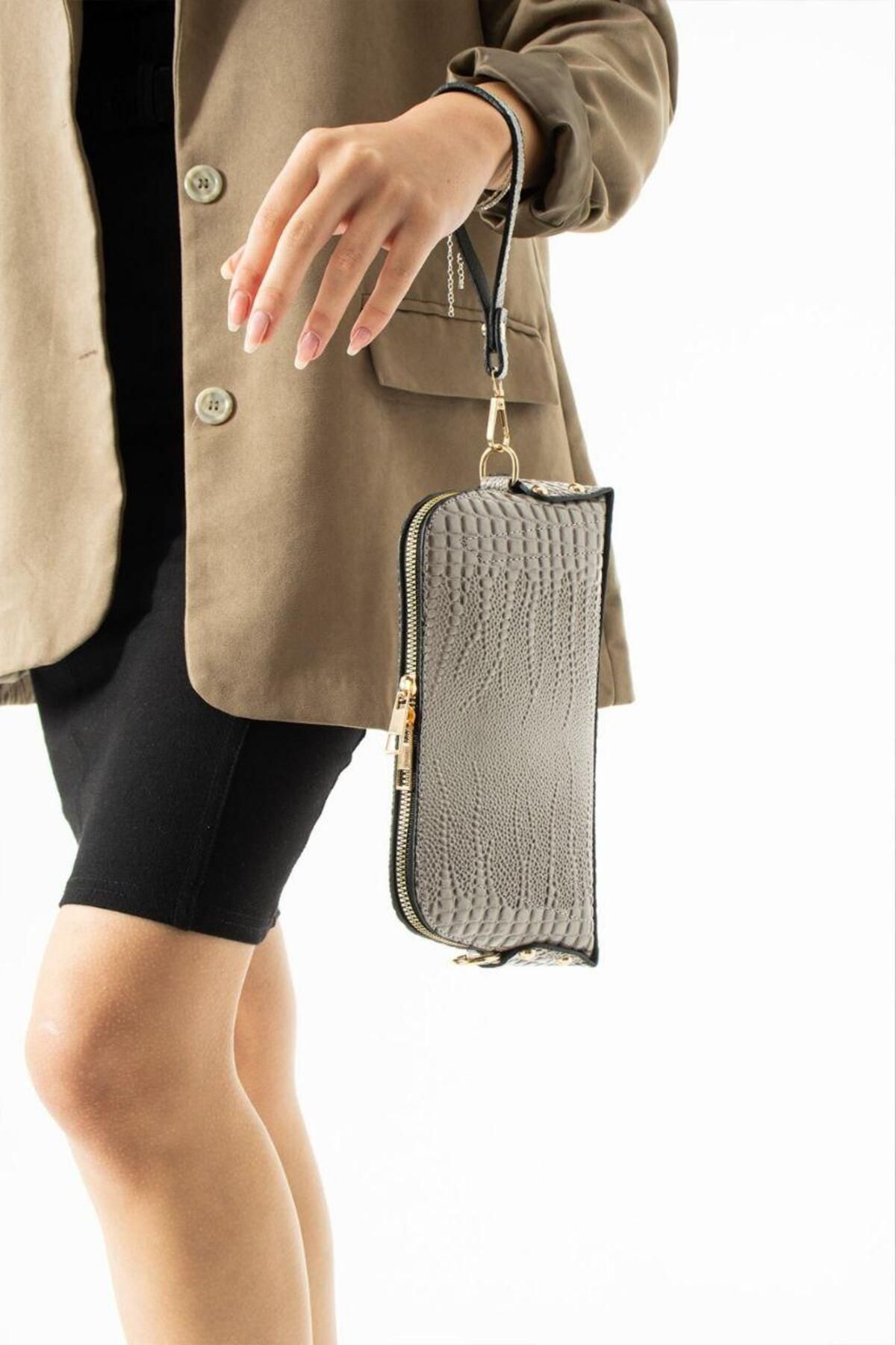 ARB El Çanta Zincir Çapraz Askılı Clutch Modern Şık El Çantası