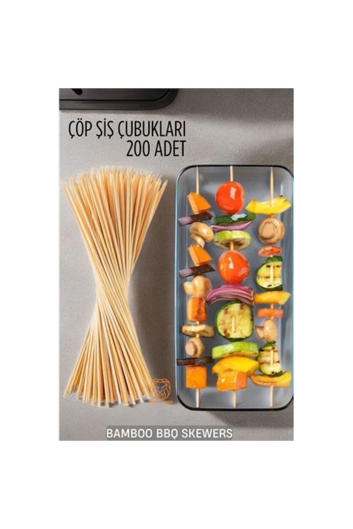 Ladesmedya ModaCar Çöp Şiş İkram Çubukları Bamb 200 ADET