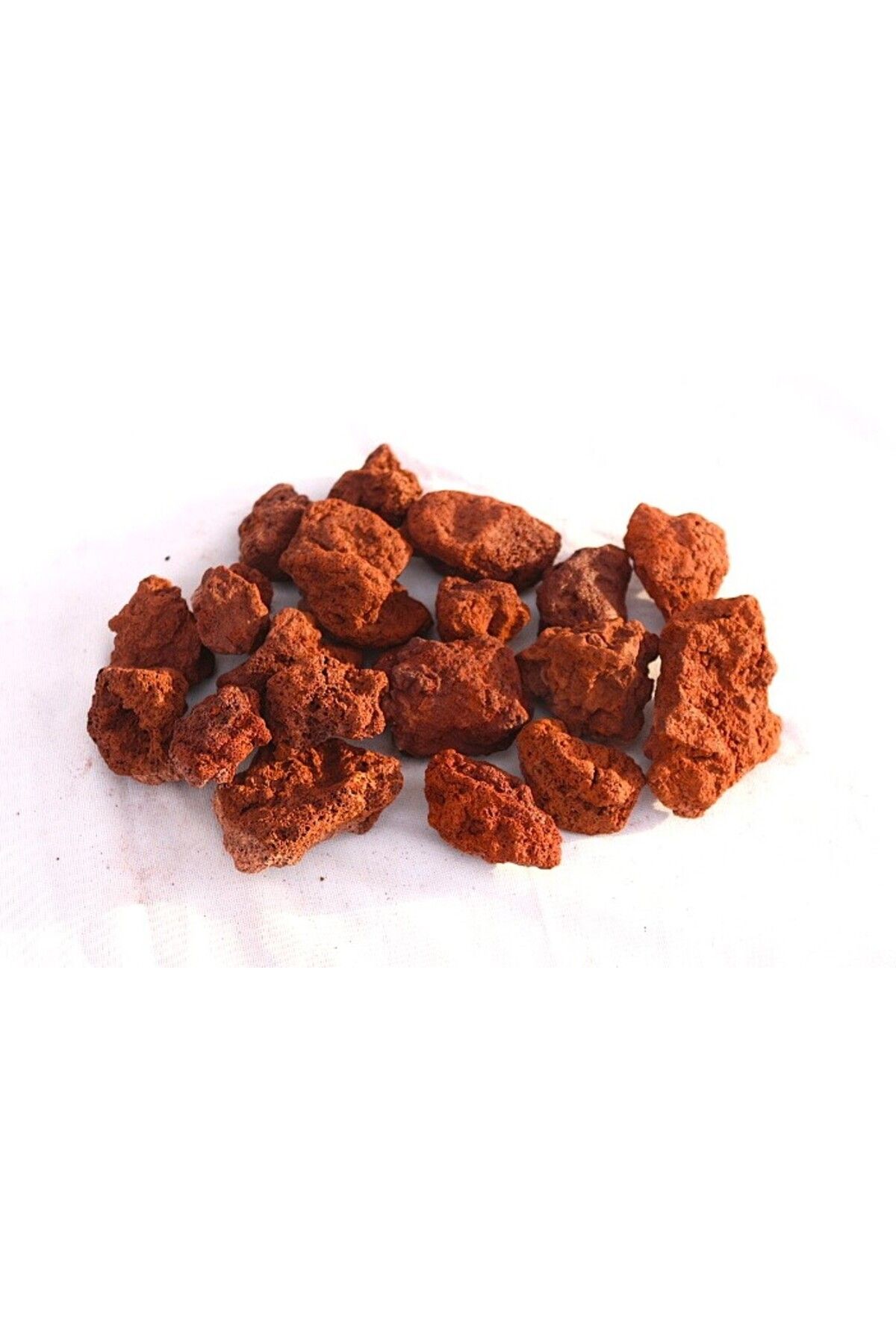 BevBotanik KIRMIZI 25-50mm 5 LT Volkanik Curüf Saksı Bahçe Akvaryum Teraryum Dekor Taşı