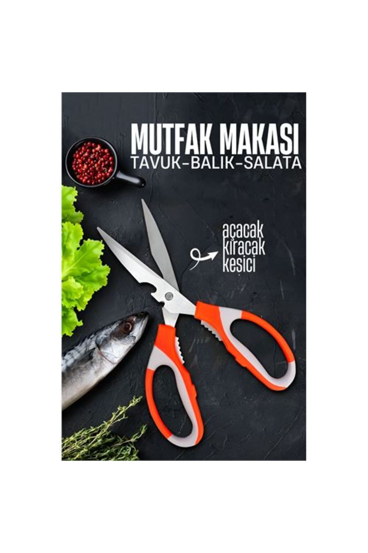 ModaCar Engstore Mutfak Makası - Tavuk Kesme Makası Balık Temizleme Makası Salata Hazırlama Makası