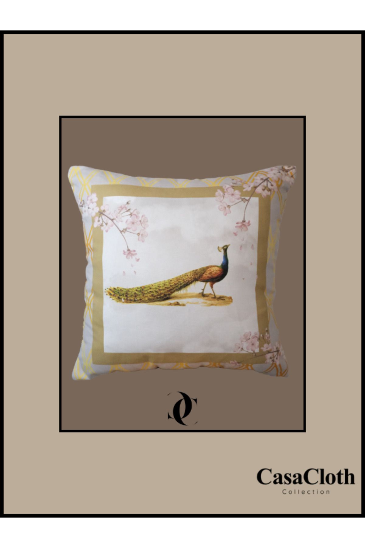CASACLOTH " Vera " Dekoratif Dolgulu Kırlent 45x45 cm (İç Yastık Dahil) - Açık Krem\ Krem