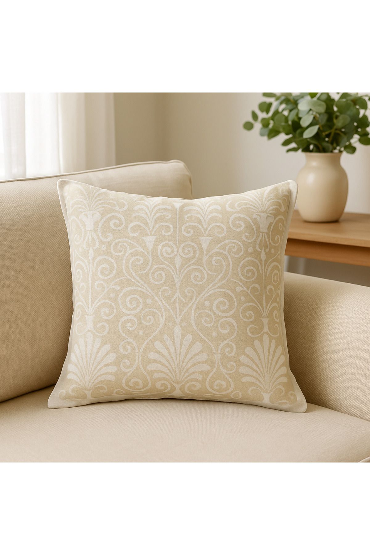 YILDIZ DİJİTAL HOME Zarif Motifli Yastık Kılıfı 43x43 cm | Dekoratif Kırlent Kılıfı - Star Home’s