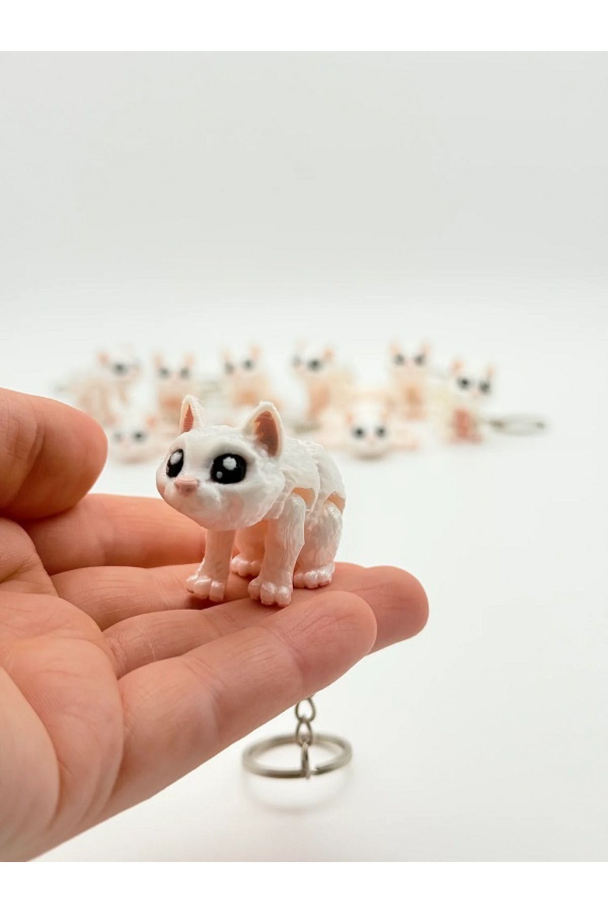 moonparacord 3 D Şirin Hareketli Kedi Anahtarlık