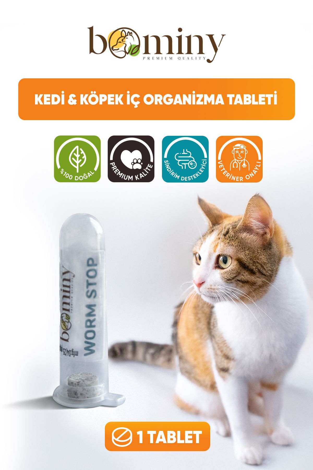 bominy pet Kedi Köpek Bitkisel Iç Organizma 1 Adet