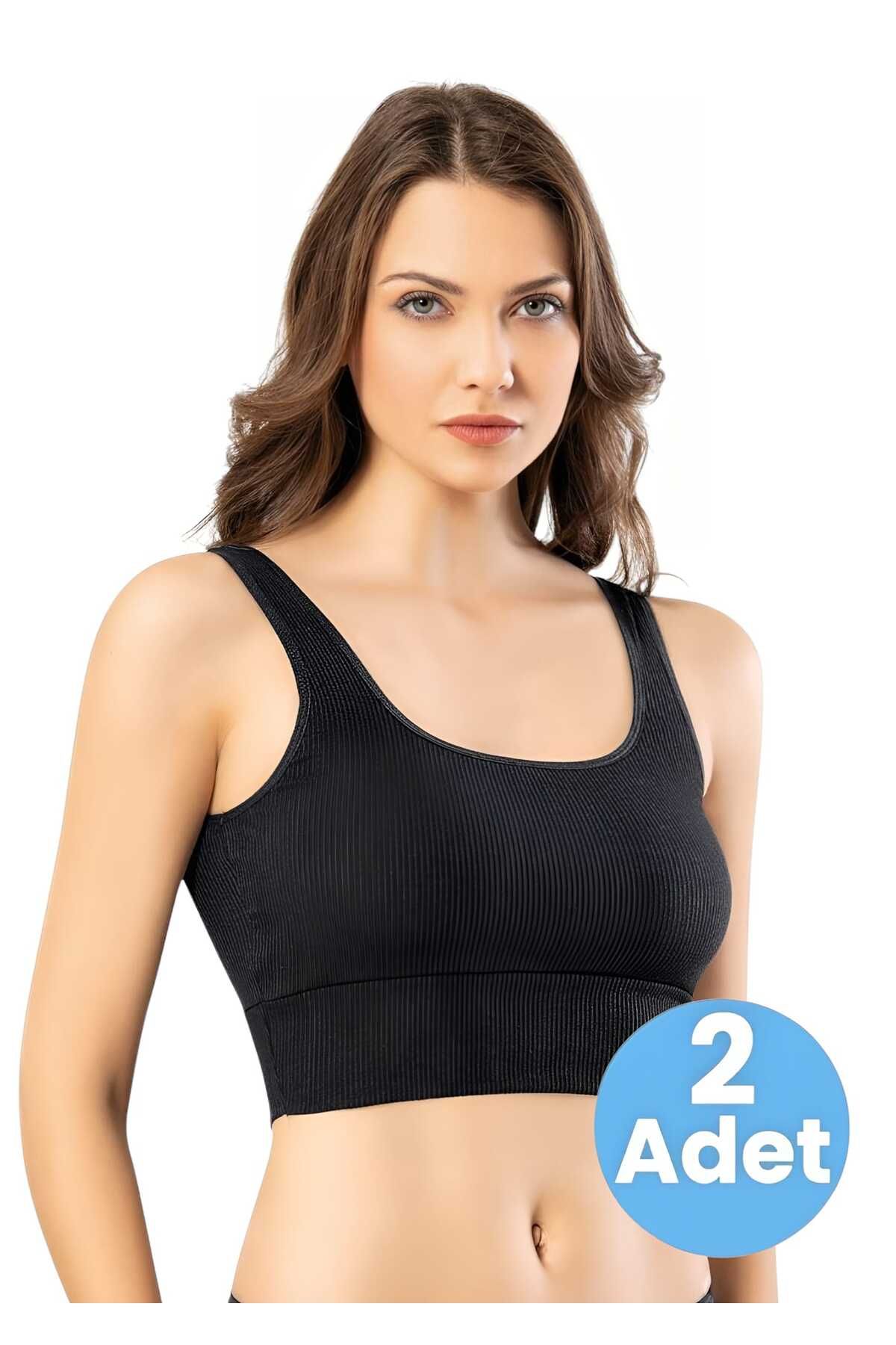 Tezzgelsin Kadın 2'li Kaşkorse Dalgıç Fitilli Pedli Büstiyer Crop