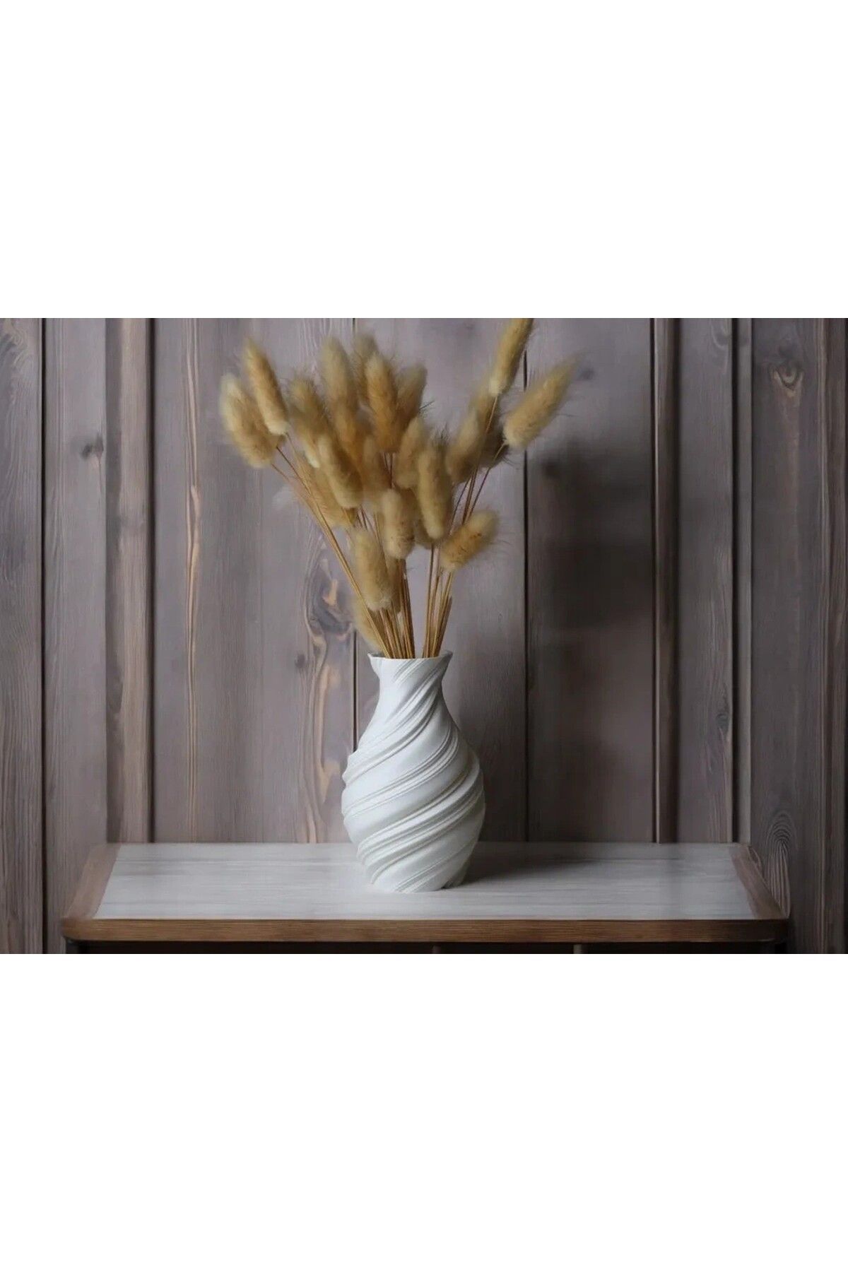 Golden Dazzle Dekoratif Anna Beyaz Şık Spiral Vazo