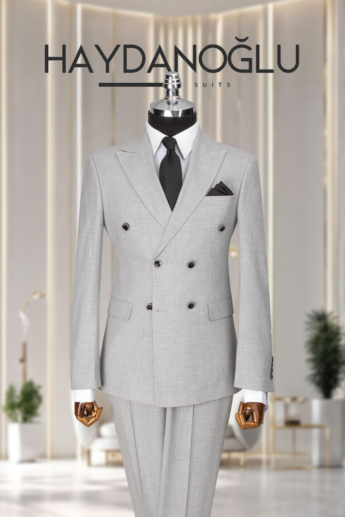 haydanoglu Kruvaze Takım Elbise SlimFit Gri MS39H9