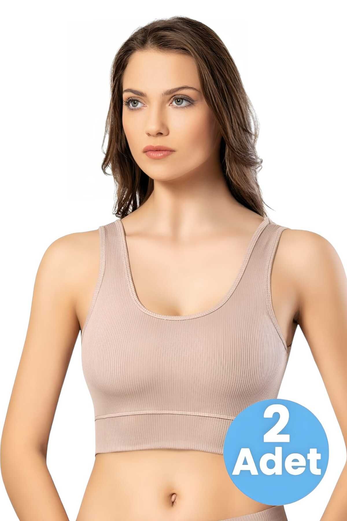Uniquetrenders Kadın 2'li Dalgıç Fitilli Pedli Kaşkorse Büstiyer Crop