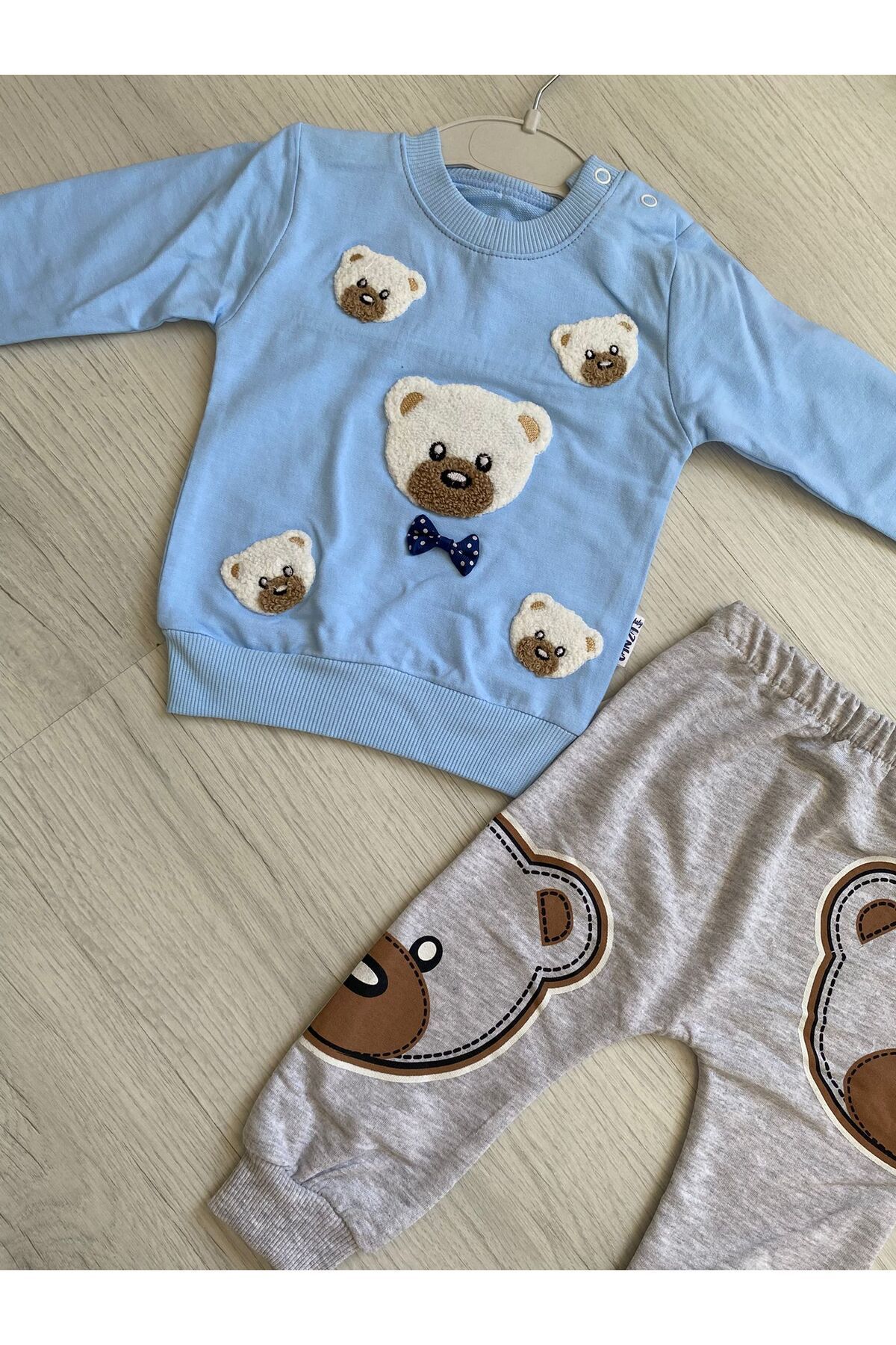 CANZA BABY Ayıcık Kabartmalı Bebek Takımı