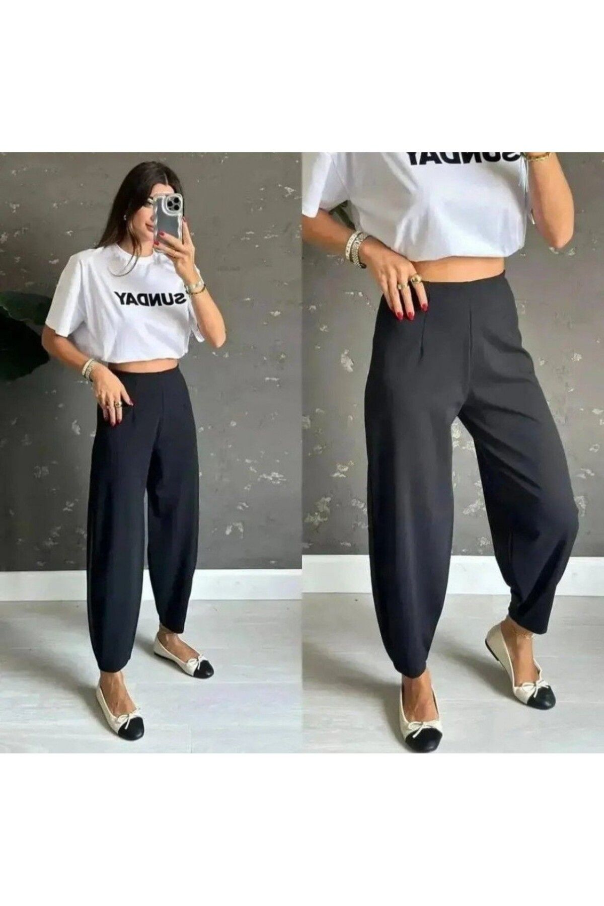 BAYAN YÜKSEK BEL KREP PANTALON