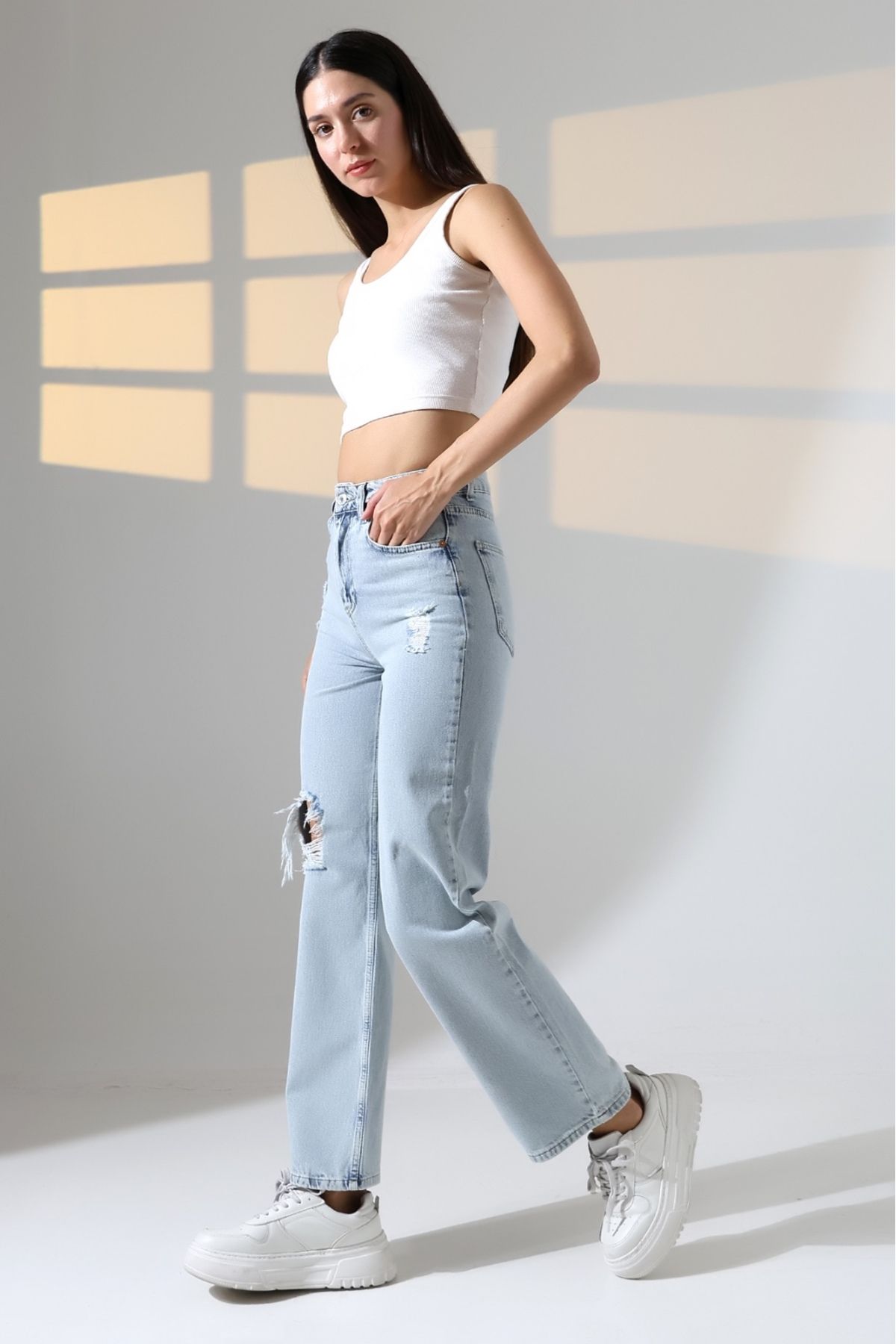 sports here LAZER DETAYLI JEANS (PANTOLON)