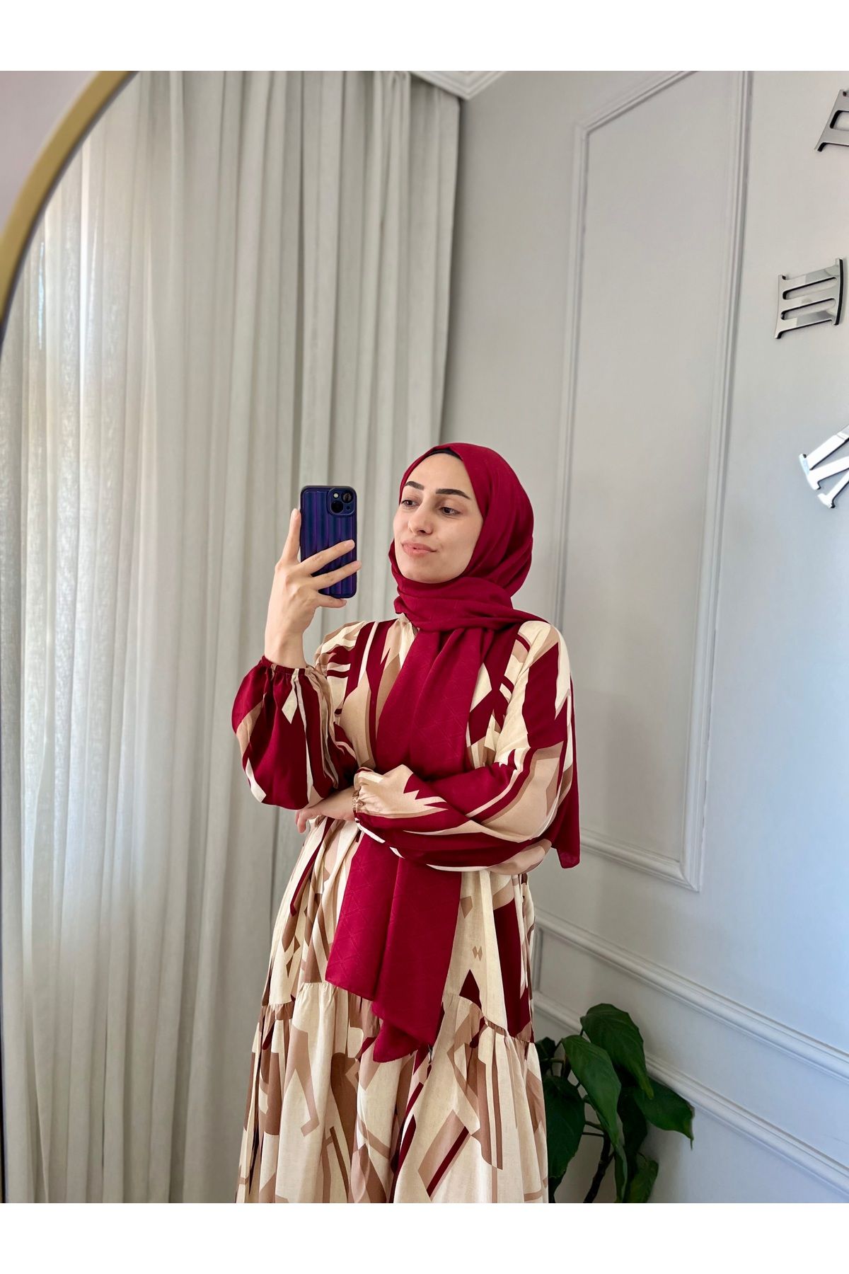 BURCU TESETTÜR Burcu Tesettür Düğmeli Viskon Kadın Elbise